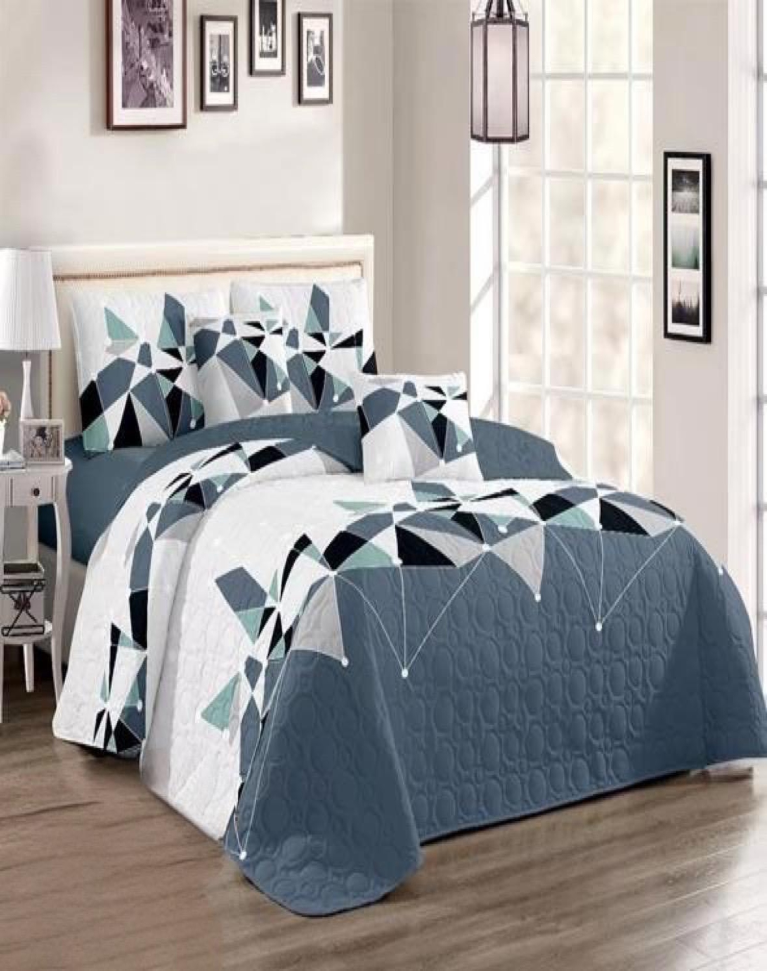 CUBRECAMA MULTICOLOR QUILT 2 PLAZAS+2 FUNDAS VERANO FRESCO 13N71 - 3