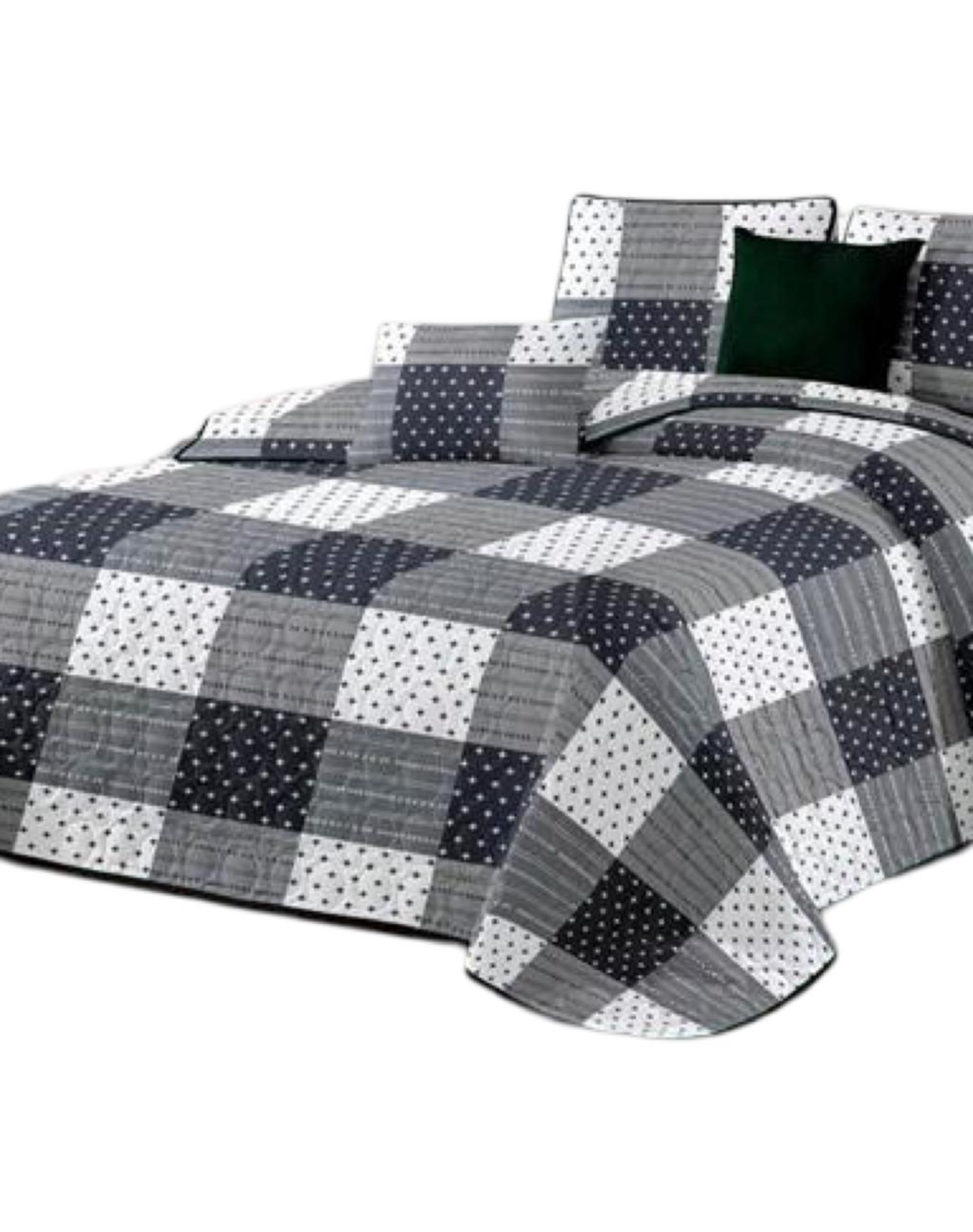 CUBRECAMA MULTICOLOR QUILT 2 PLAZAS+2 FUNDAS VERANO FRESCO 13N06 - 2