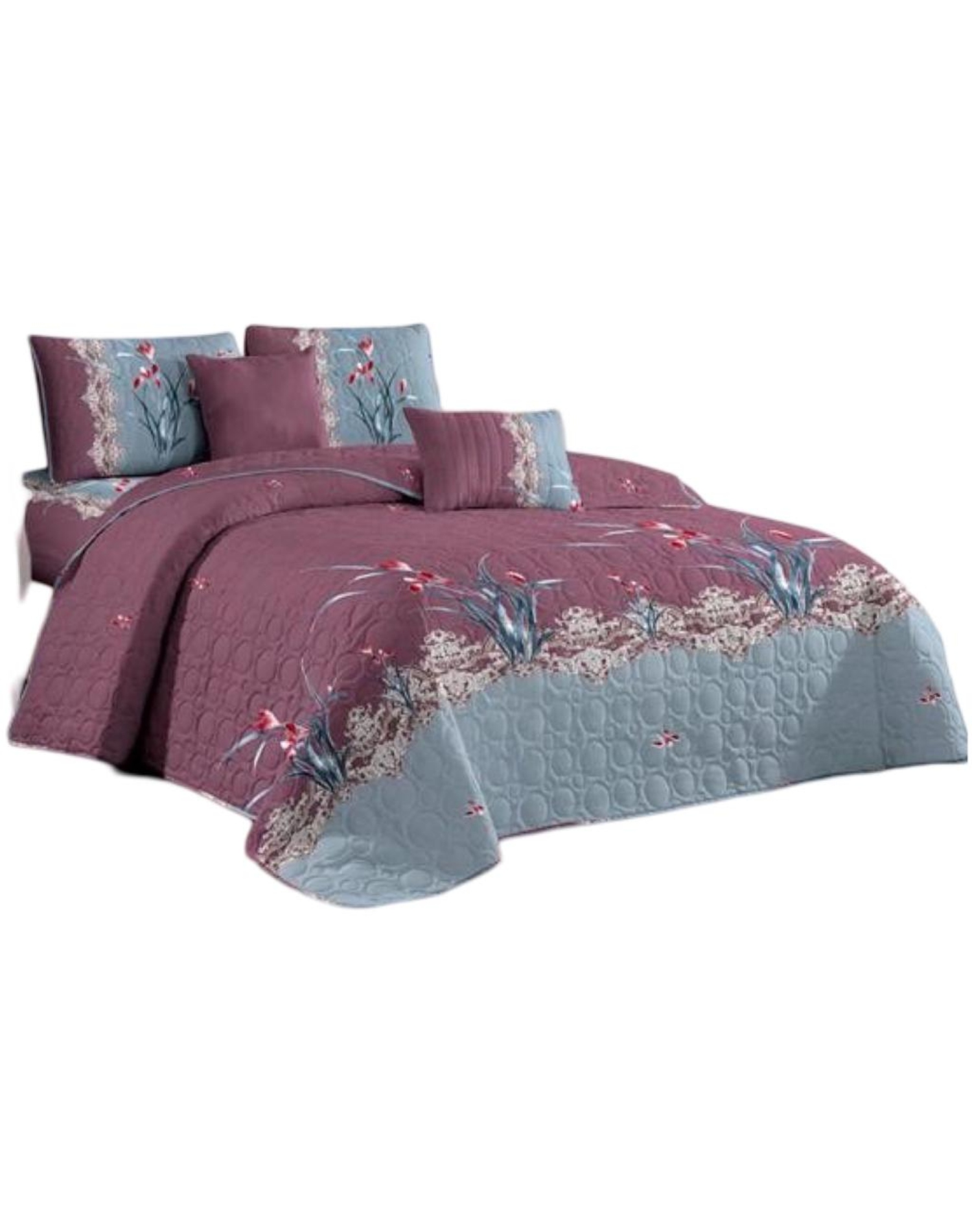 CUBRECAMA MULTICOLOR QUILT 2 PLAZAS+2 FUNDAS VERANO FRESCO 13N23 - 1