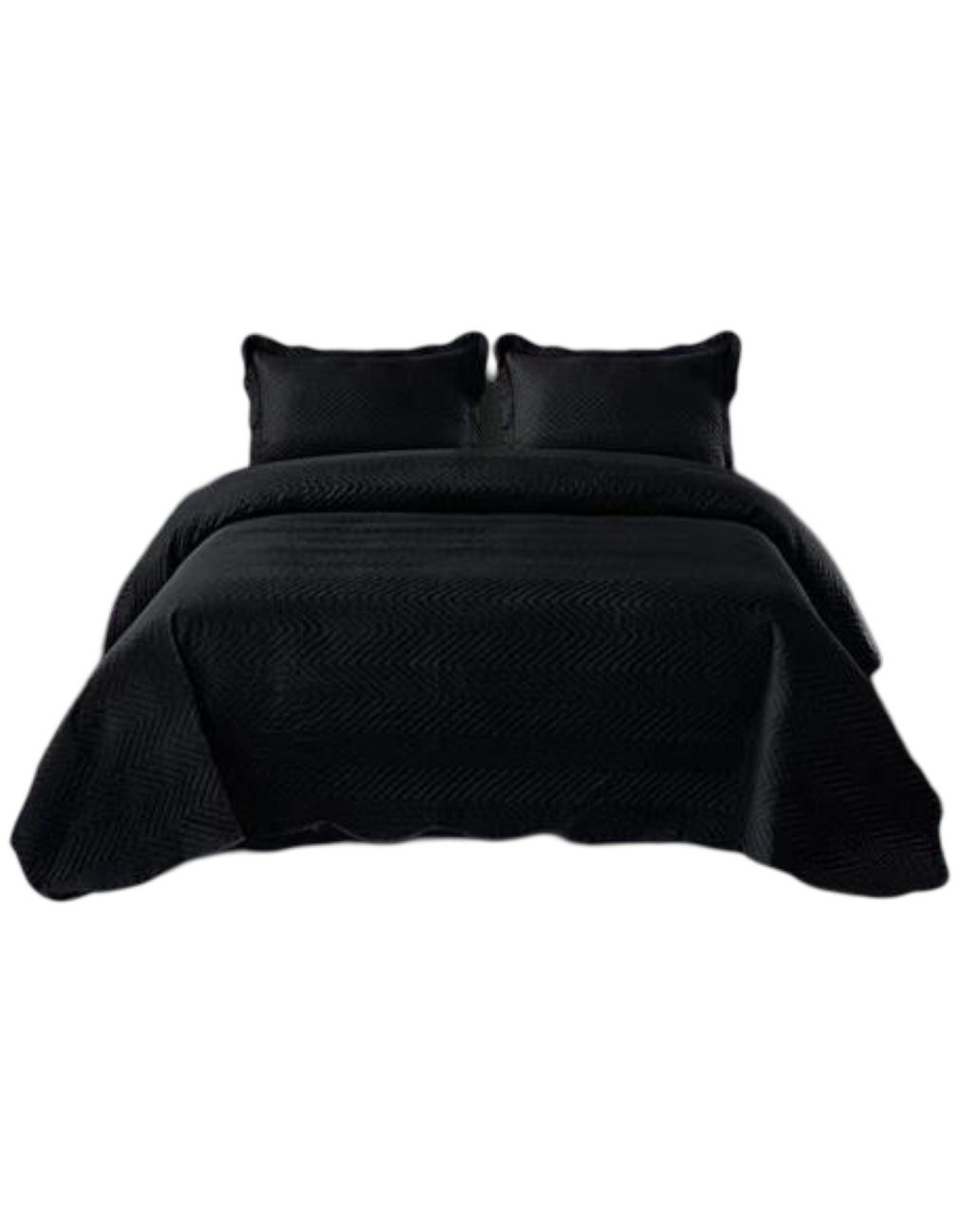 CUBRECAMA NEGRO QUILT 2 PLAZAS+2 FUNDAS VERANO 13N05 - 1