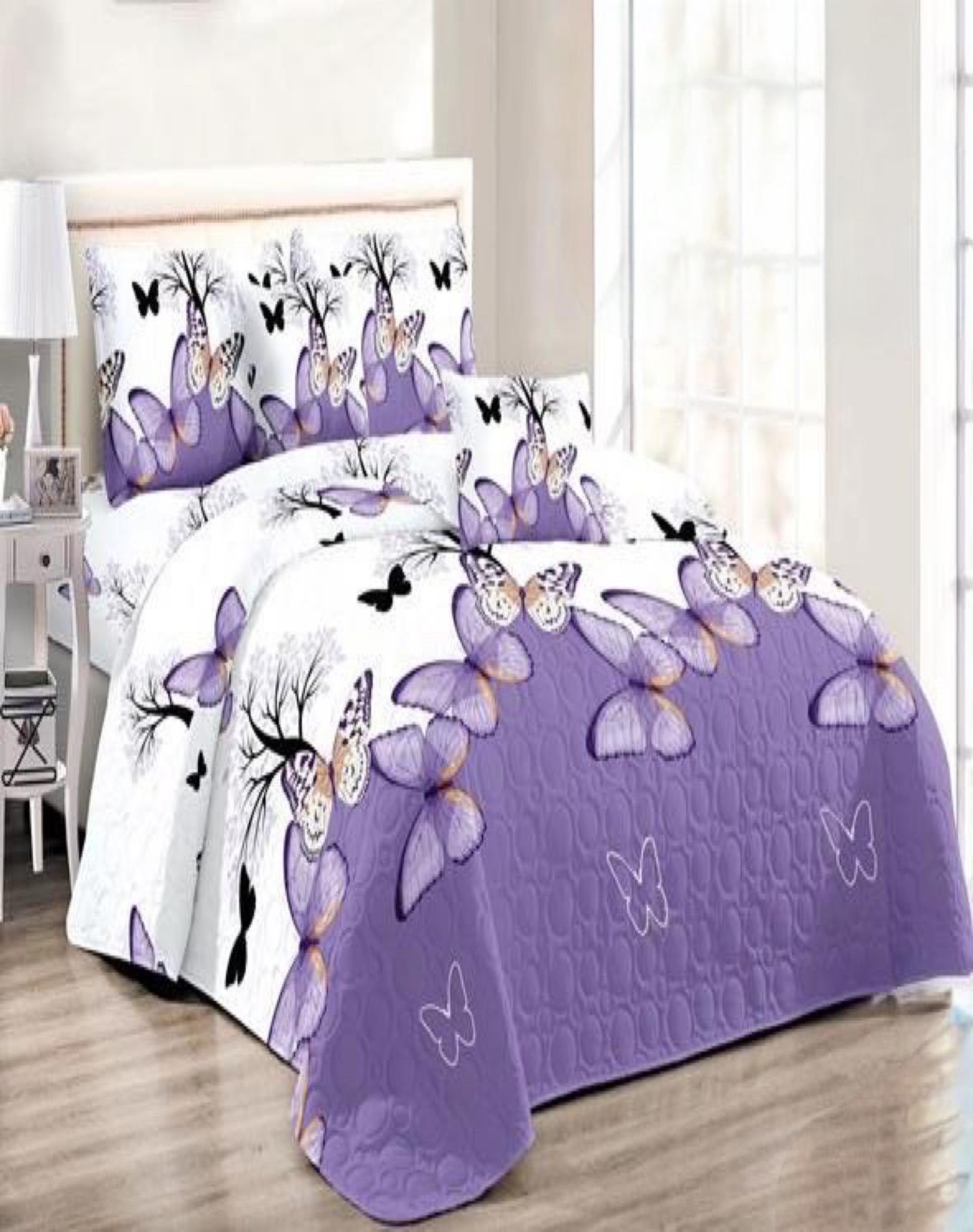 CUBRECAMA MULTICOLOR QUILT 2 PLAZAS+2 FUNDAS VERANO FRESCO 13N66 - 3