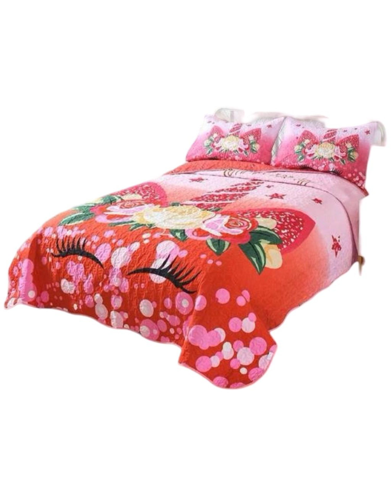 CUBRECAMA MULTICOLOR QUILT 2 PLAZAS+2 FUNDAS VERANO FRESCO 13N61 - 1