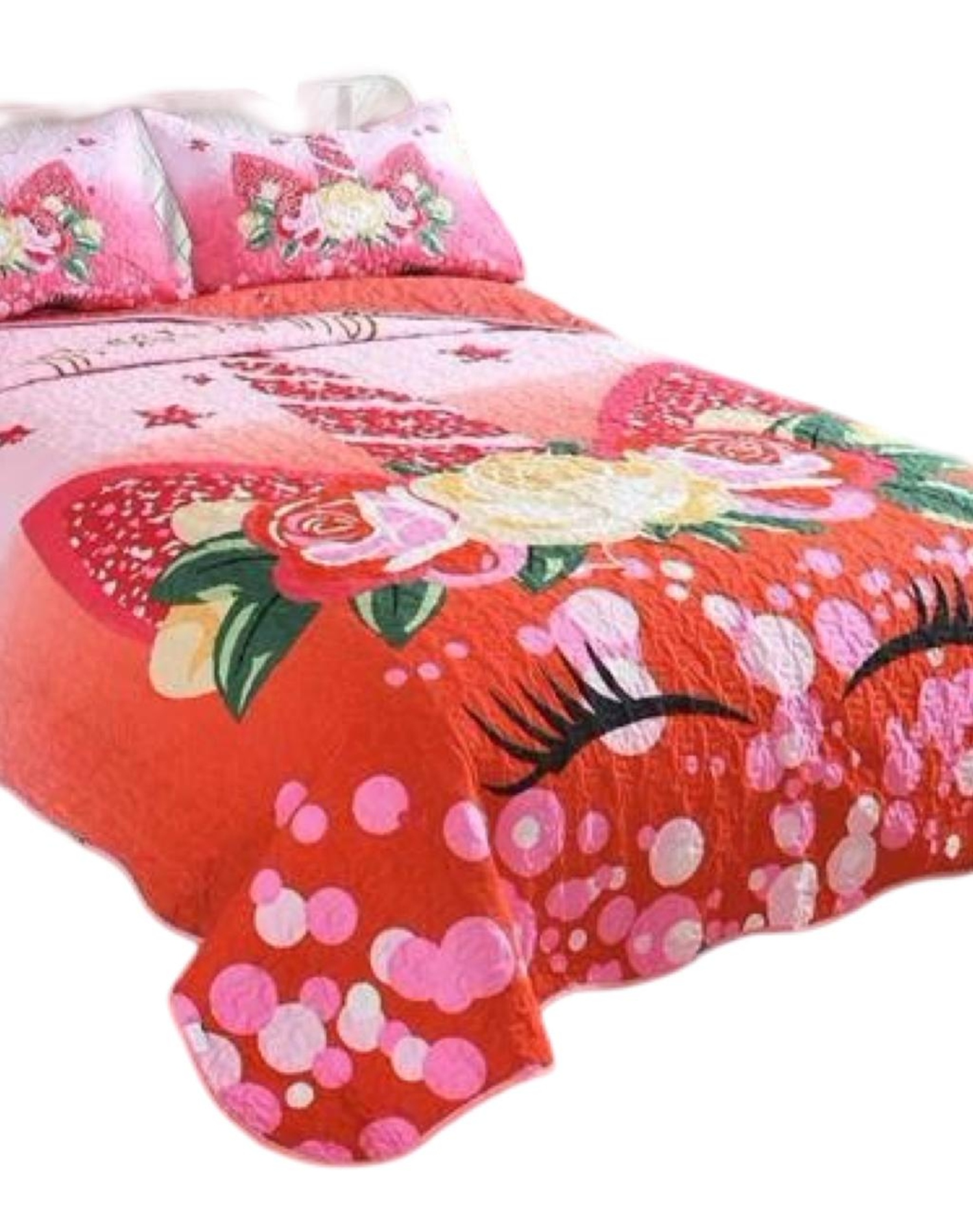 CUBRECAMA MULTICOLOR QUILT 2 PLAZAS+2 FUNDAS VERANO FRESCO 13N61 - 2
