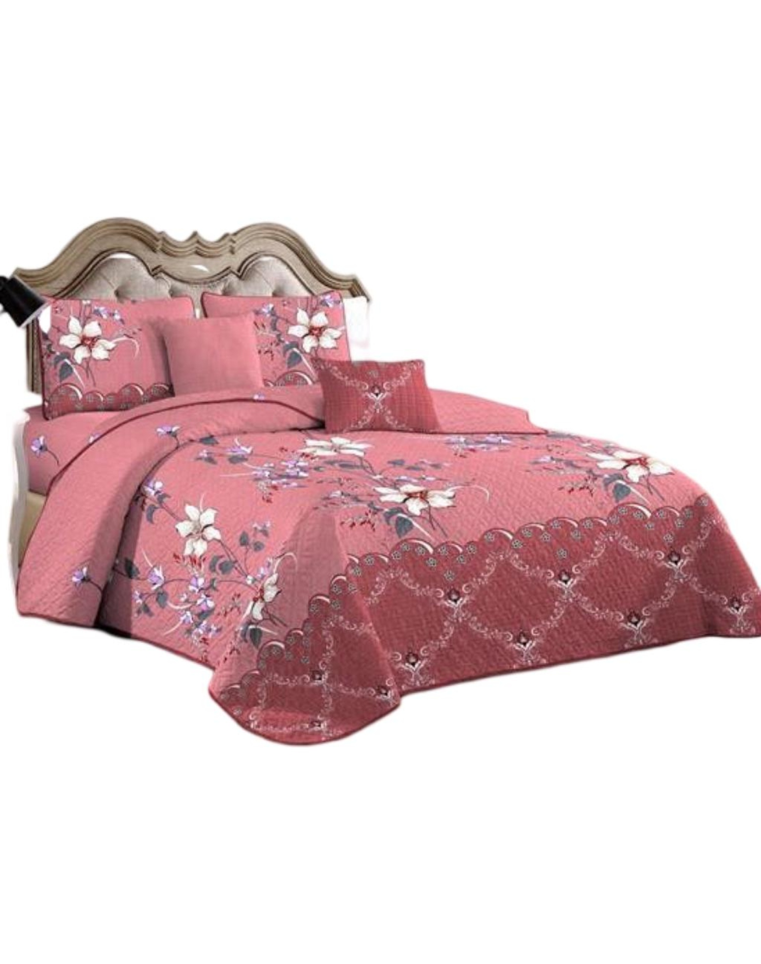CUBRECAMA MULTICOLOR QUILT 2 PLAZAS+2 FUNDAS VERANO FRESCO 13N72 - 1
