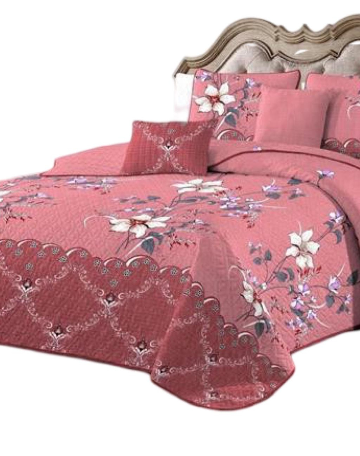 CUBRECAMA MULTICOLOR QUILT 2 PLAZAS+2 FUNDAS VERANO FRESCO 13N72 - 2