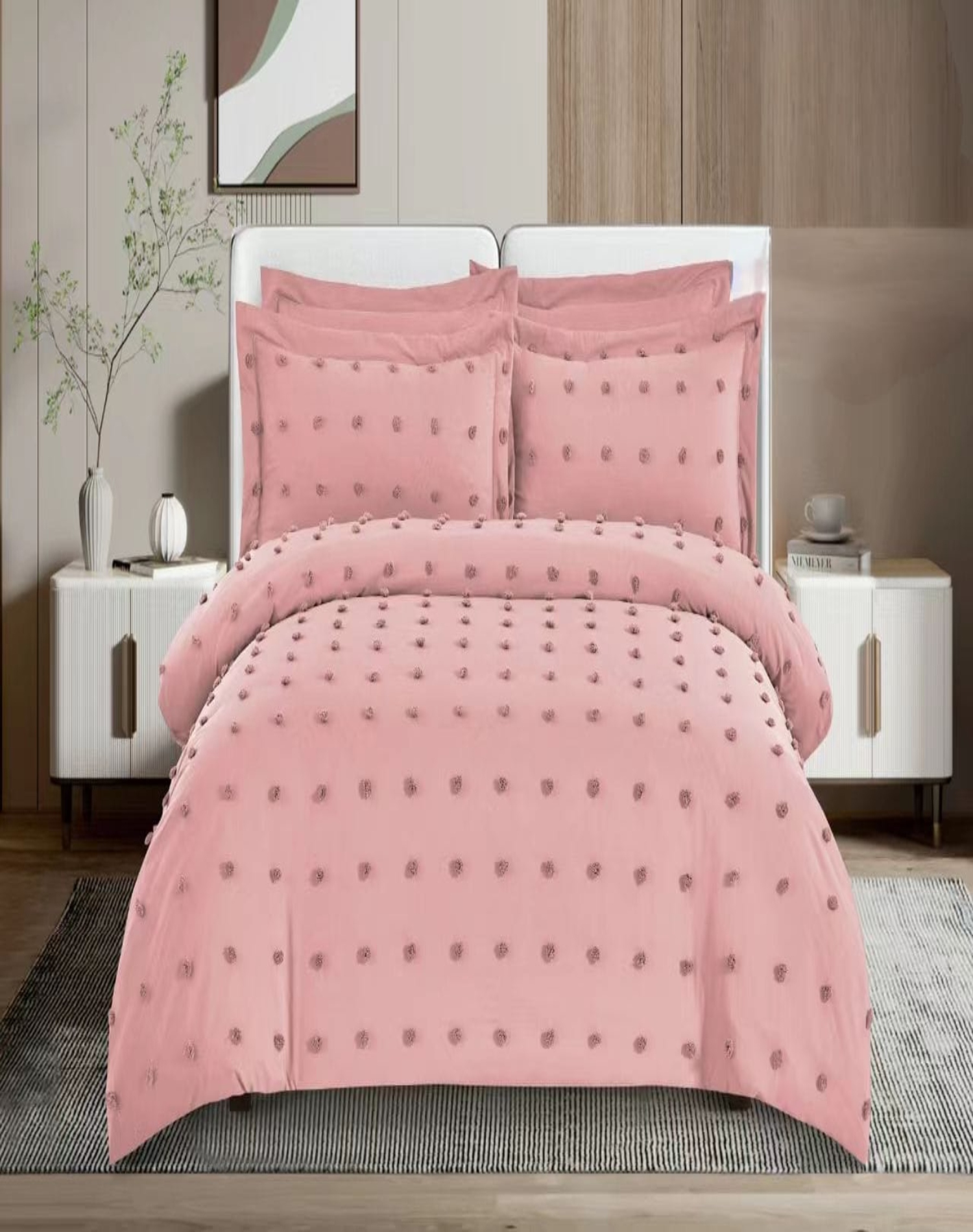 CUBRECAMA ALGODÓN ROSA VERANO 2PLAZAS 14N3 - 3