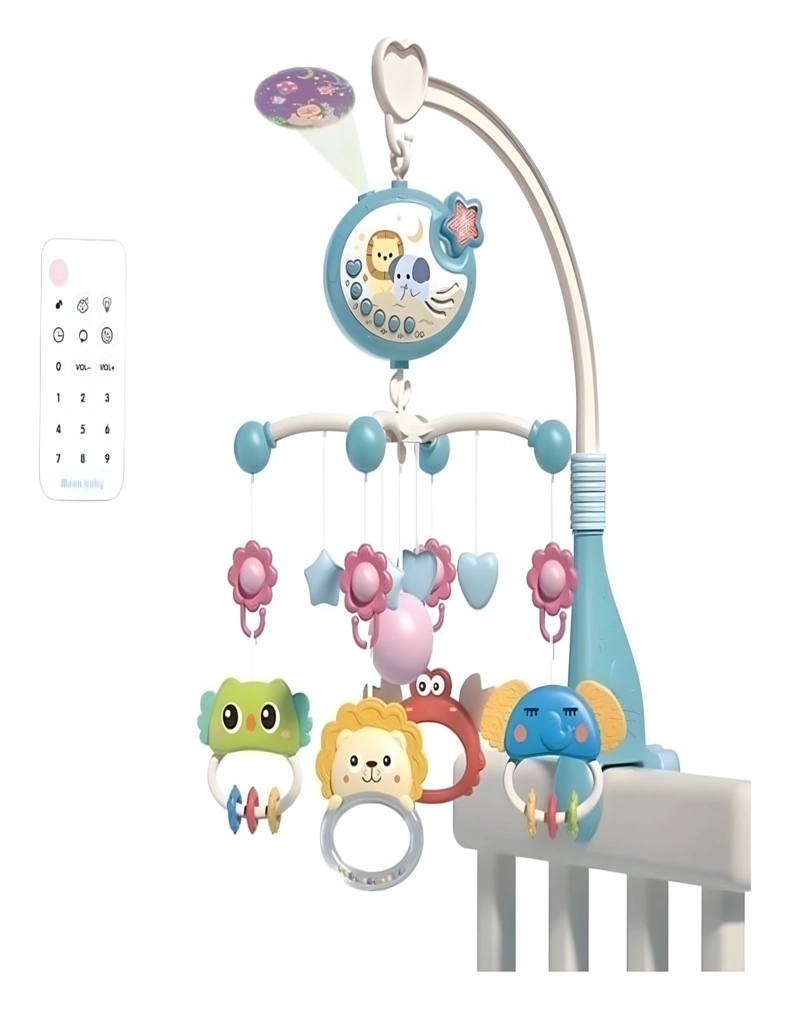 MÓVIL MUSICAL CUNA BEBÉ CON CONTROL Y LUZ 21N7 MULTICOLOR - 1