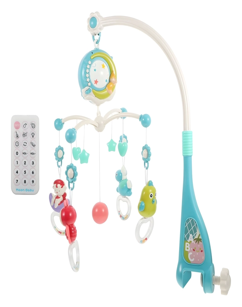 MÓVIL MUSICAL CUNA BEBÉ CON CONTROL Y LUZ 21N11 AZUL - 1