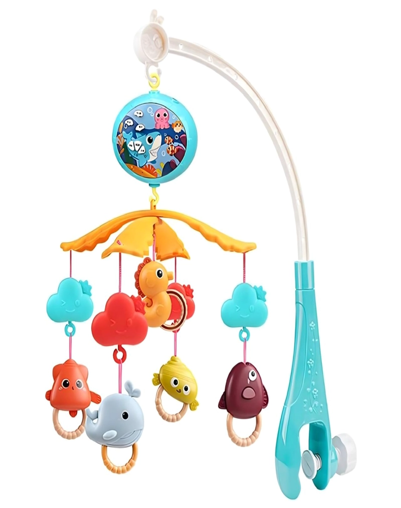 MÓVIL MUSICAL CON LUZ Y SONIDO CUNA BEBÉ CON CONTROL 21N4 MULTICOLOR - 1