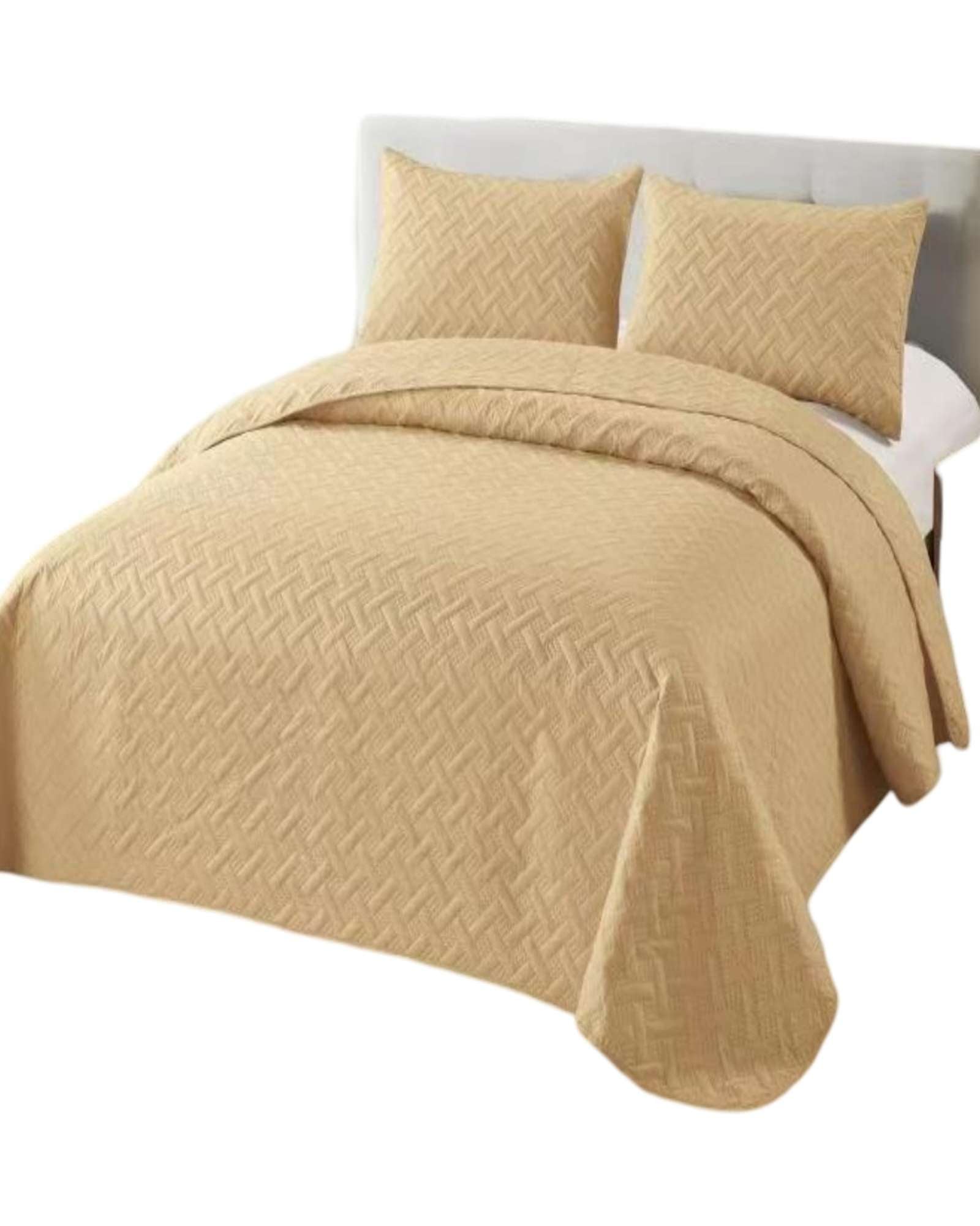 CUBRECAMA COLCHAS QUILT DE VERANO KING BEIGE - 2