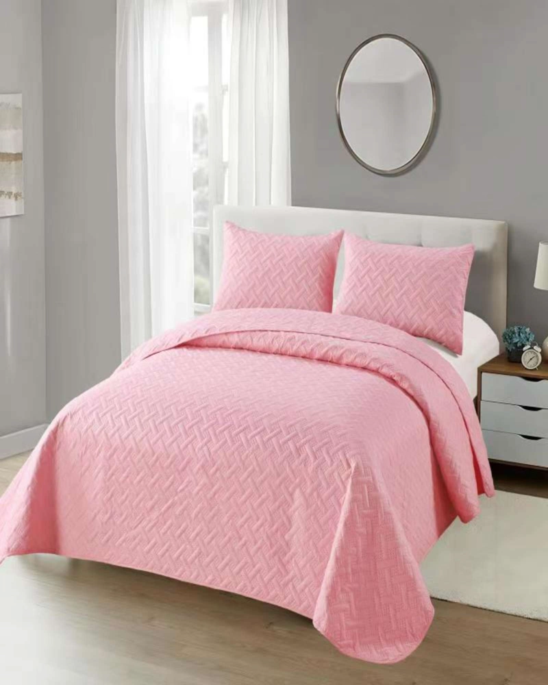CUBRECAMA COLCHAS QUILT DE VERANO KING ROSADO - 1