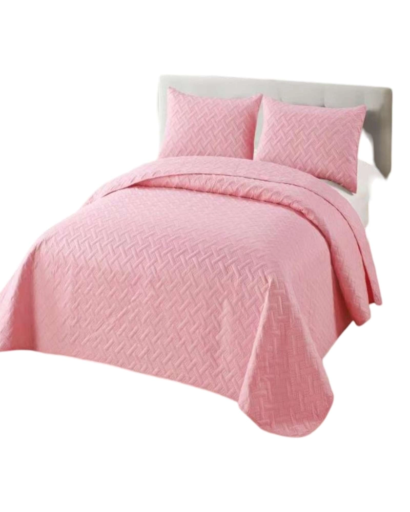 CUBRECAMA COLCHAS QUILT DE VERANO KING ROSADO - 2