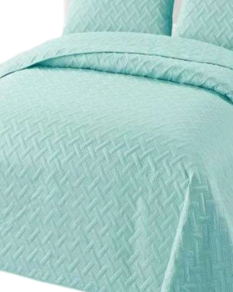 CUBRECAMA COLCHAS QUILT DE VERANO 2 PLAZAS CELESTE - 3