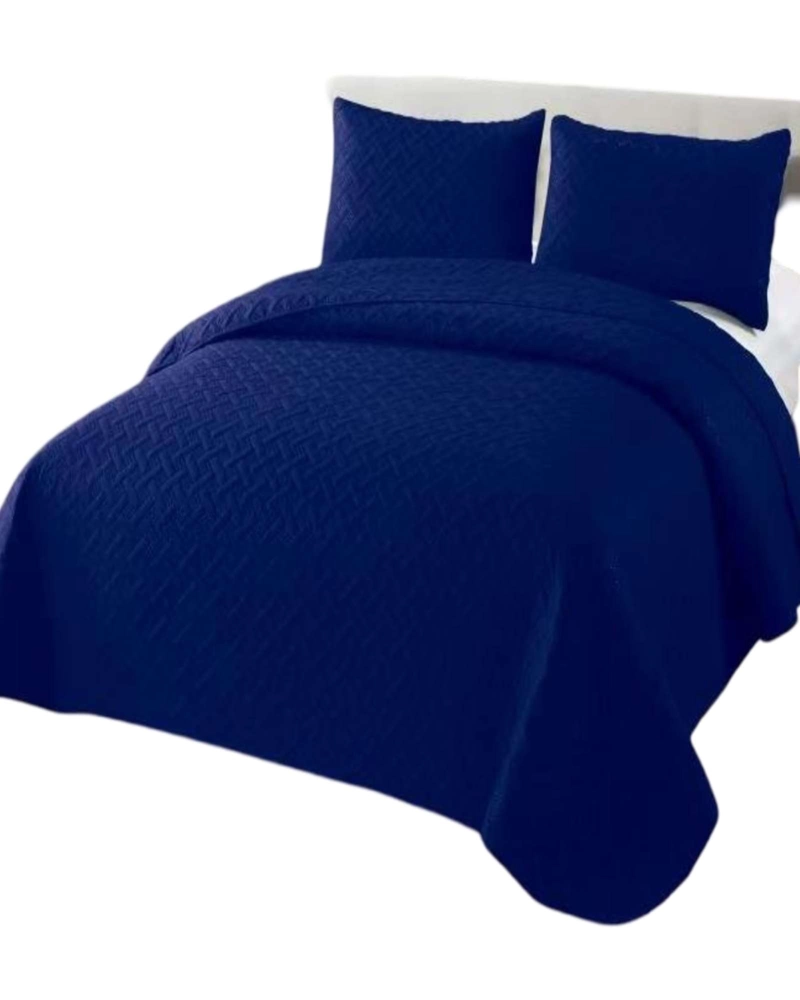 CUBRECAMA COLCHAS QUILT DE VERANO KING  AZUL MARINO - 2