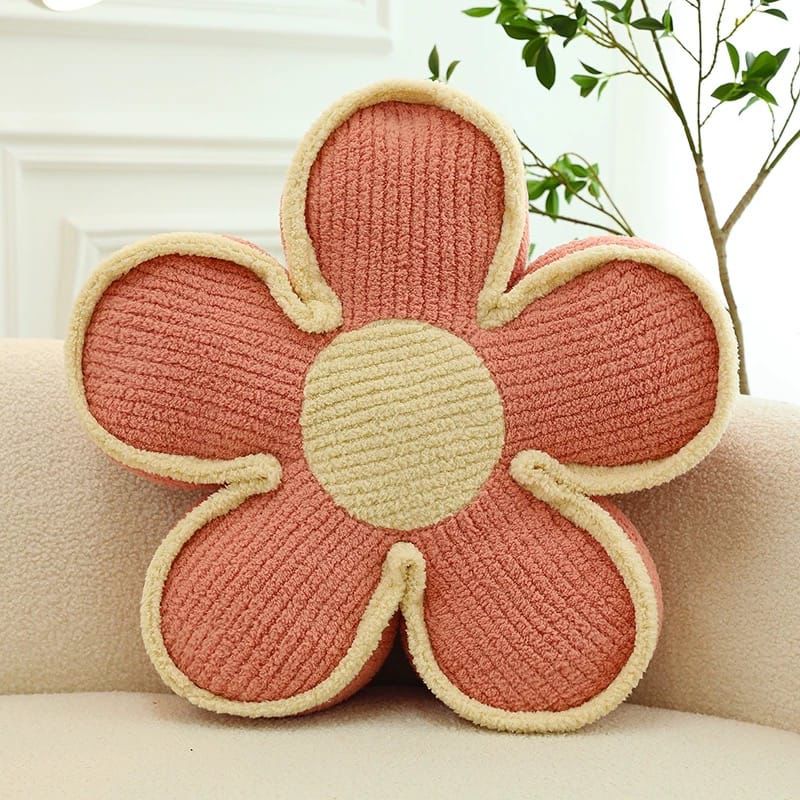 SET DE 2 COJINES DISEÑO FLOR COLOR ROSADO - 1