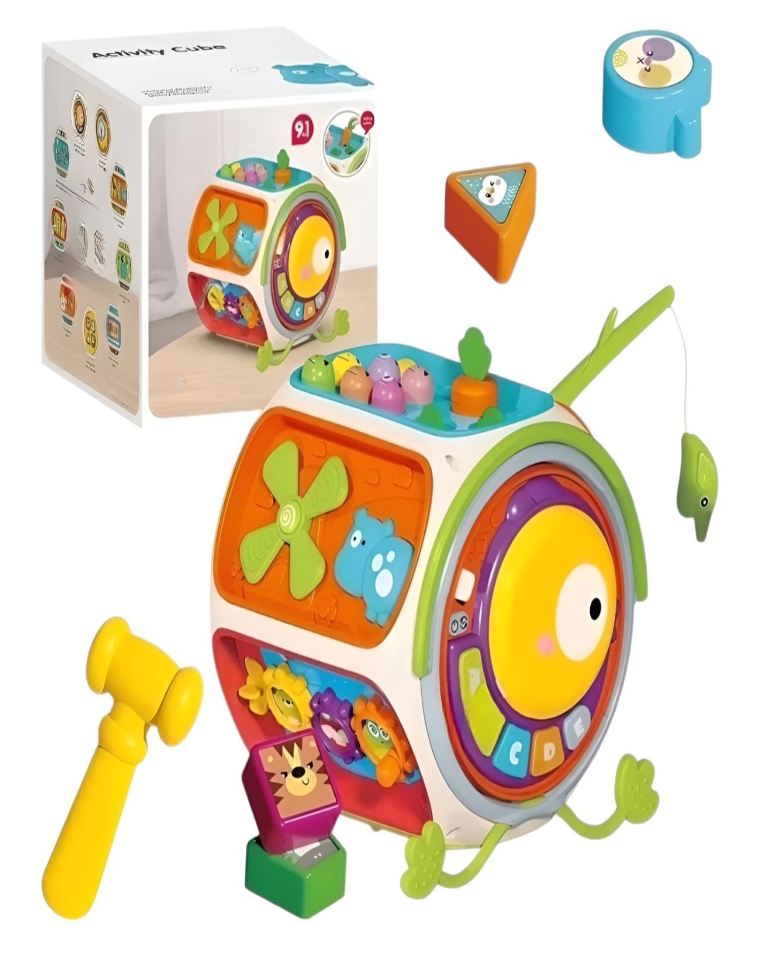 JUGUETE DIDÁCTICO MULTICOLOR CUBO 9 EN 1 PARA BEBÉS 28N9 - 5