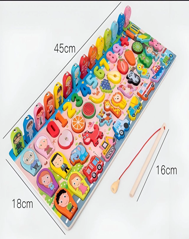 JUGUETE DIDÁCTICO MULTICOLOR TABLERO 61PZS PESCA MAGNÉTICO 28N7 - 2