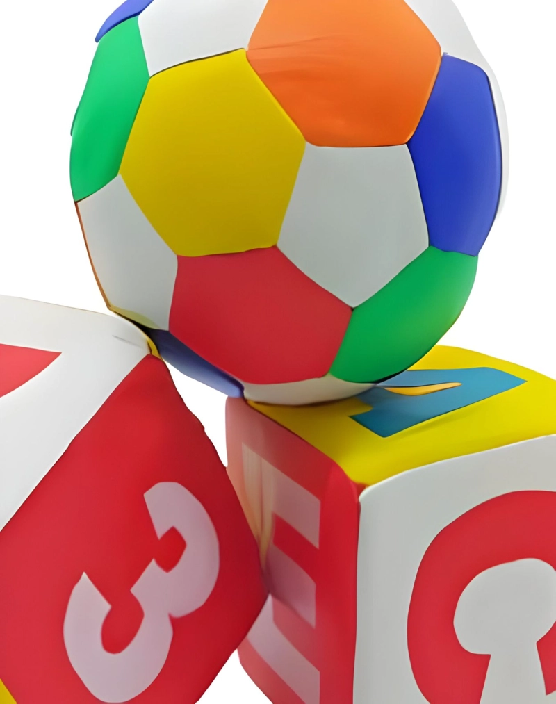 JUGUETE DIDÁCTICO MULTICOLOR PELOTA Y DADOS DE ESPONJA 3 PCS 28N3 - 3