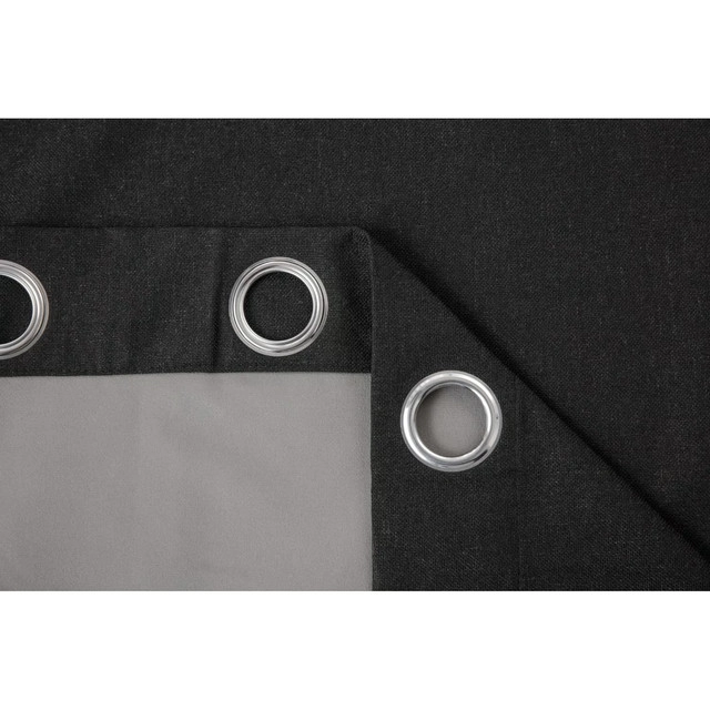 SET CORTINAS  2 PAÑOS ENGOMADAS TEXTURIZADA 140X220 NEGRA - 2