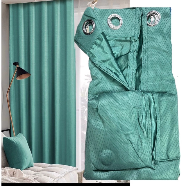 CORTINA CON RELIEVE 2 PAÑO 140X230  VERDE - 1