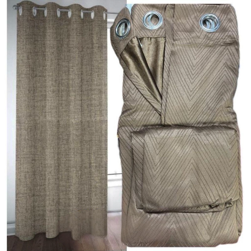 CORTINA CON RELIEVE 2 PAÑO 140X230  BRONCE - 1