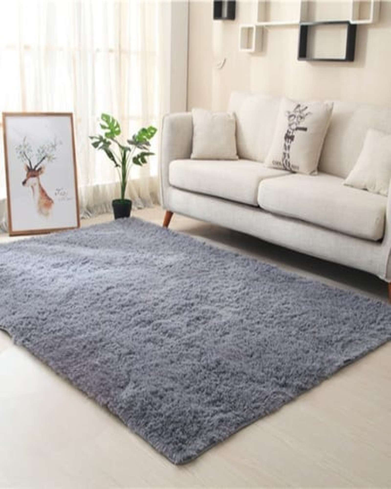 ALFOMBRA PELUDA 180X200 GRIS - 1