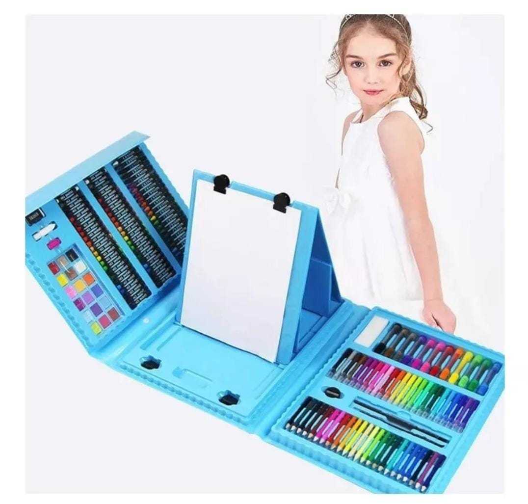 SET CREATIVO MALETA DIBUJO ARTE KIT NIÑOS 208 PCS PORTÁTIL - 1