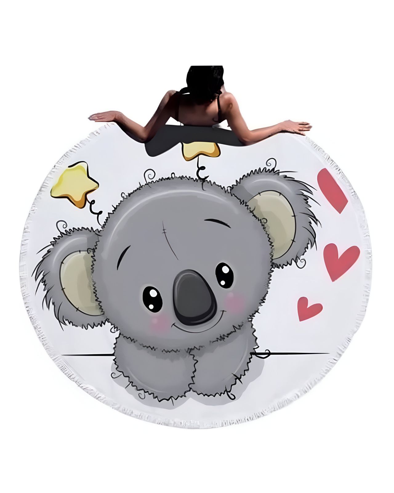TOALLA MANTA REDONDA PLAYERA CON DISEÑO KOALA - 1