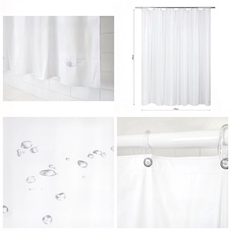 CORTINA DE BAÑO MAS FORRO DE DUCHA IMPERMEABLE - 3