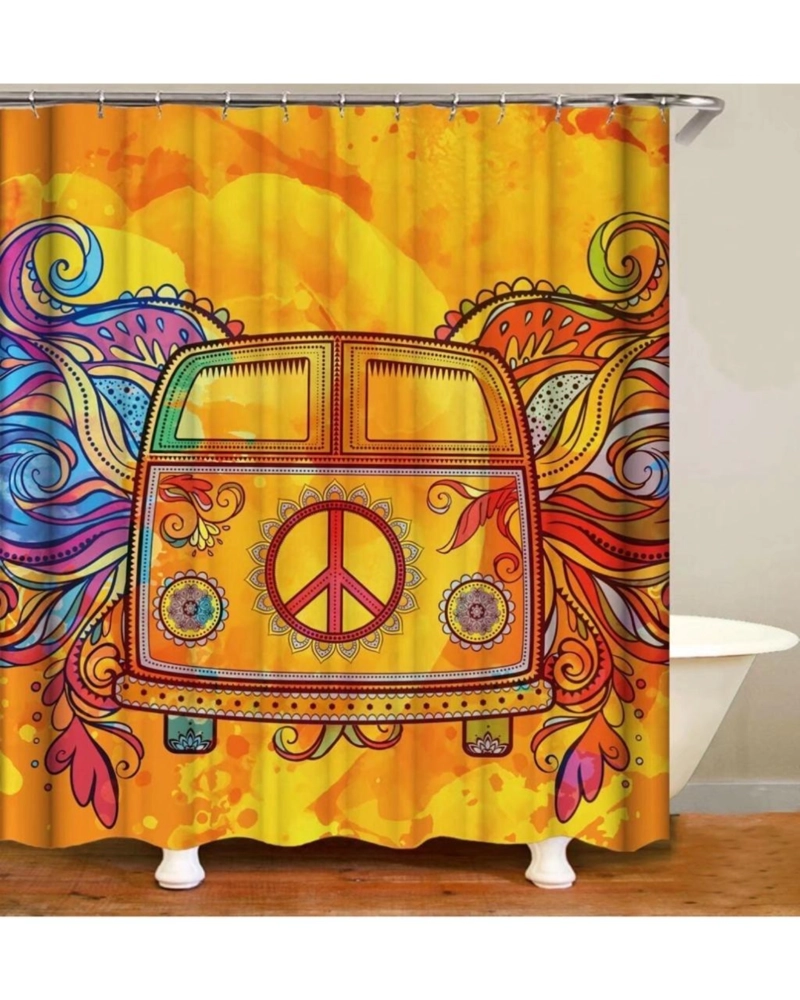 CORTINA DE BAÑO MAS FORRO DE DUCHA IMPERMEABLE - 2