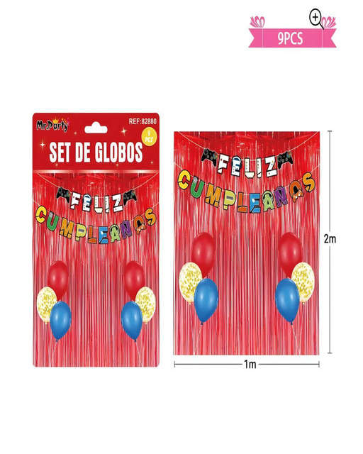 SET DE DECORACION CUMPLEAÑOS VIDEO JUEGO ROJO - 2