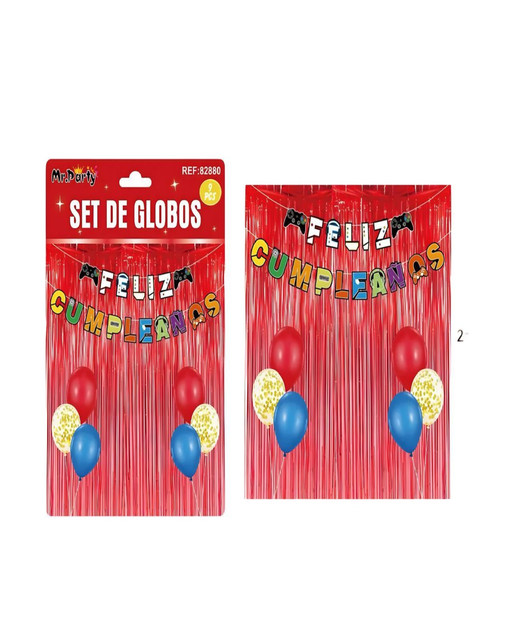 SET DE DECORACION CUMPLEAÑOS VIDEO JUEGO ROJO - 3