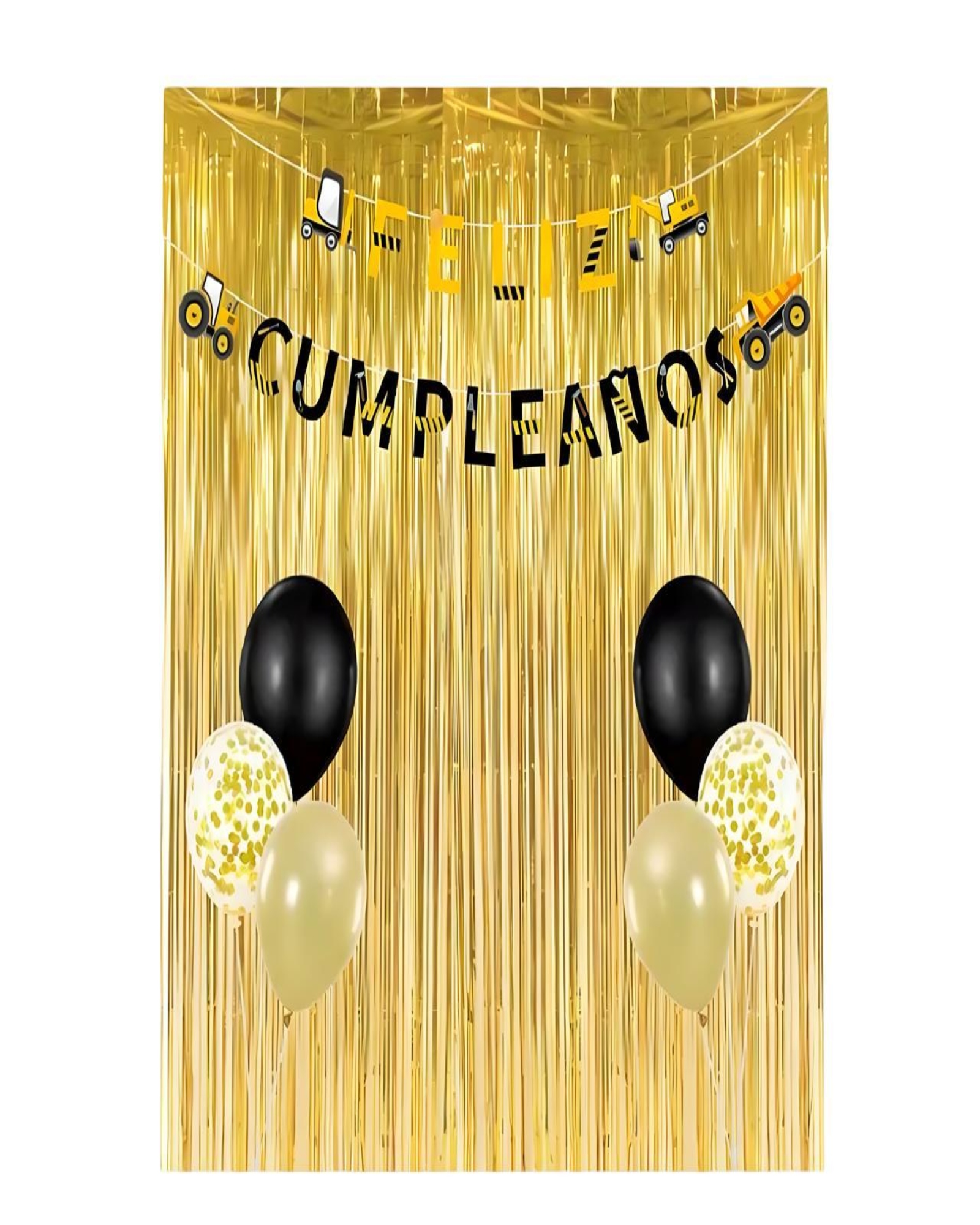 SET DE DECORACION CUMPLEAÑOS CONSTRUCCION AMARILLO - 1