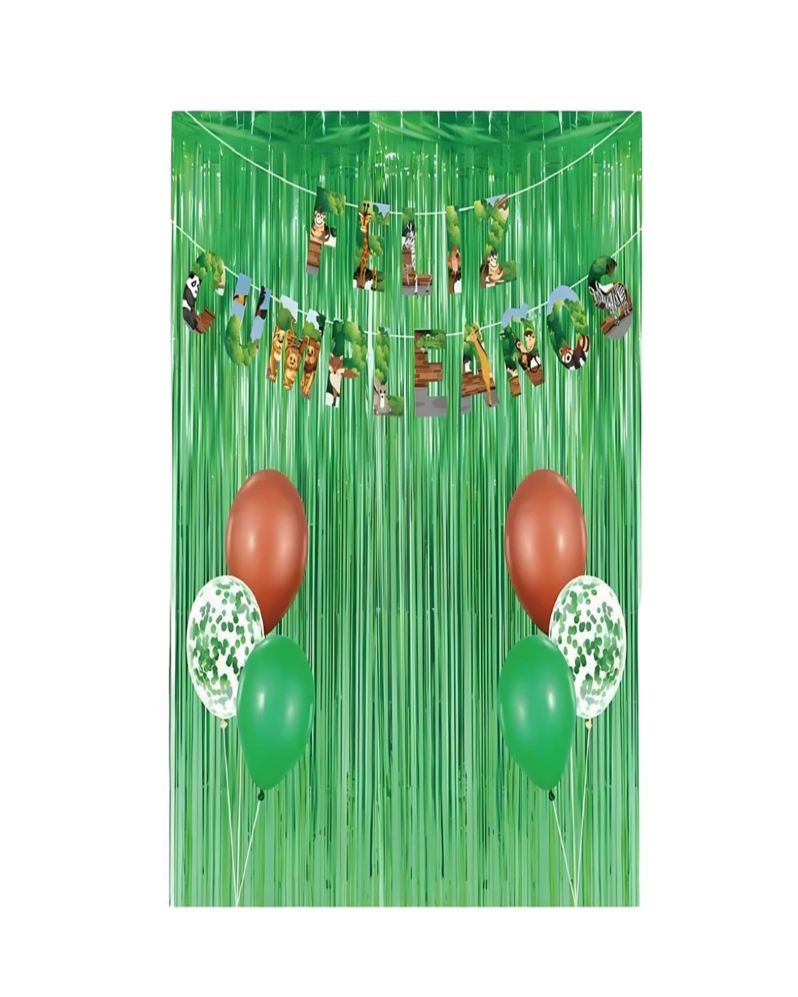 SET DE DECORACION CUMPLEAÑOS ZOOLOGICO VERDE - 1