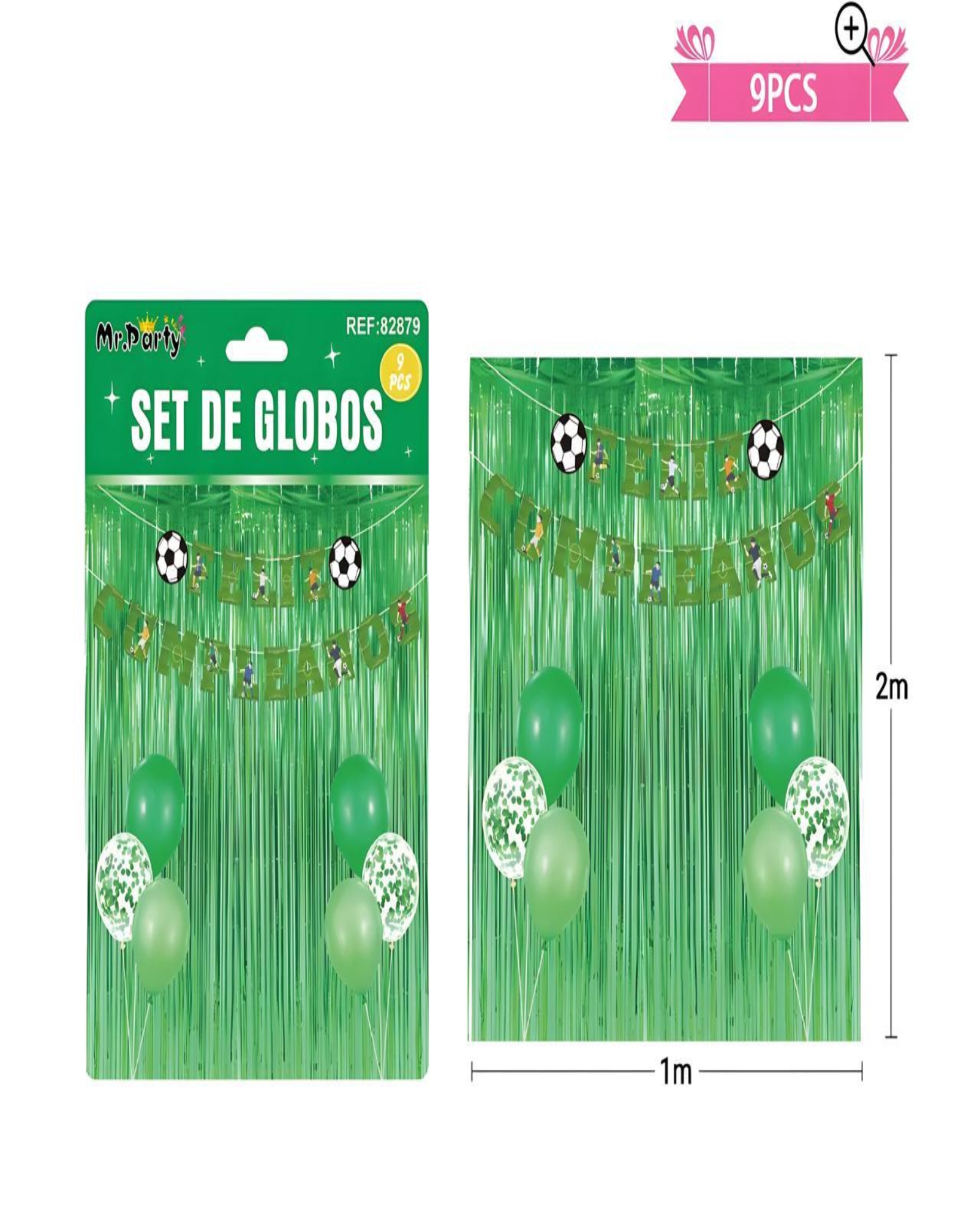 SET DE DECORACION CUMPLEAÑOS FUTBOL VERDE - 2