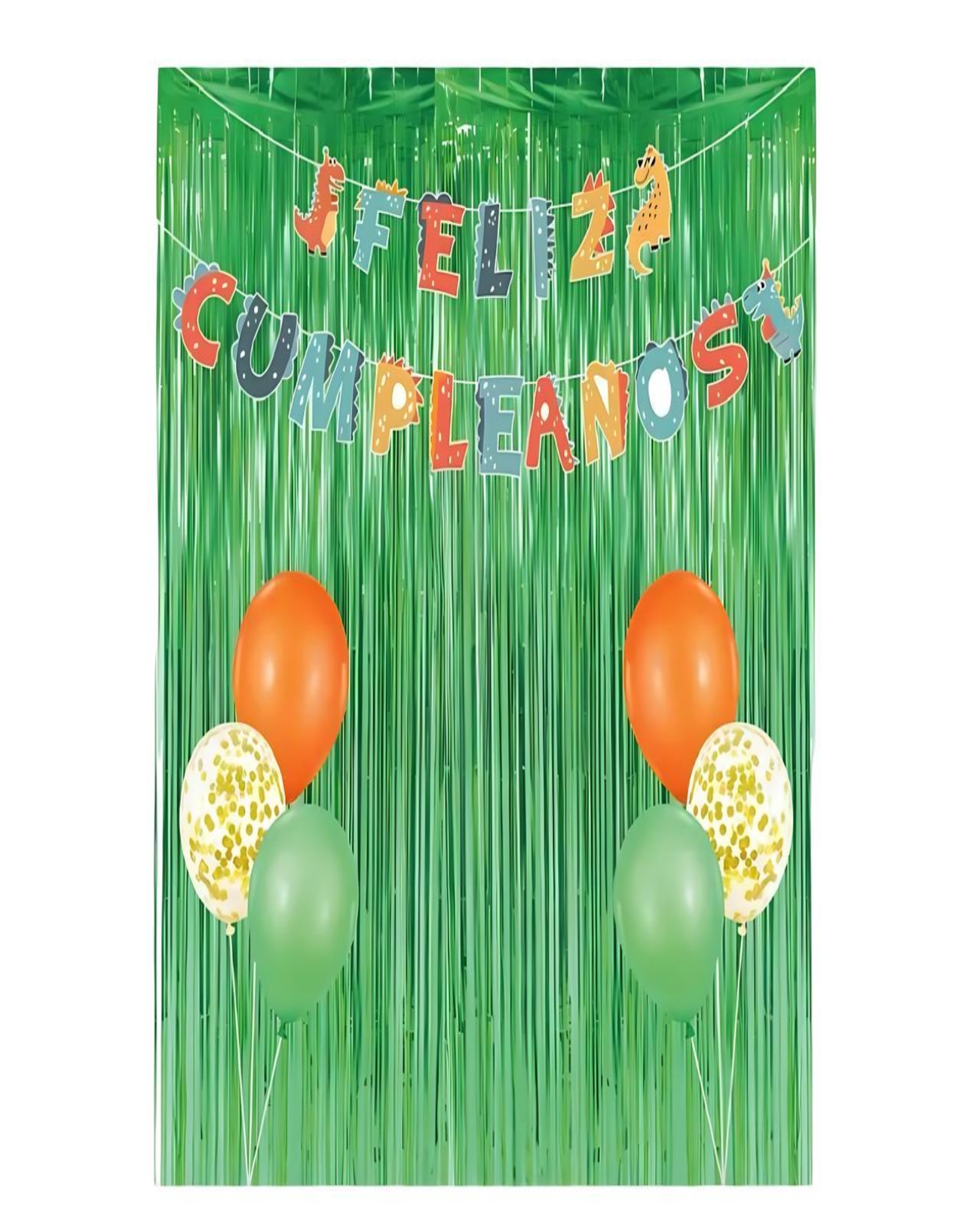 SET DE DECORACION CUMPLEAÑOS DINOSAURIO VERDE - 1