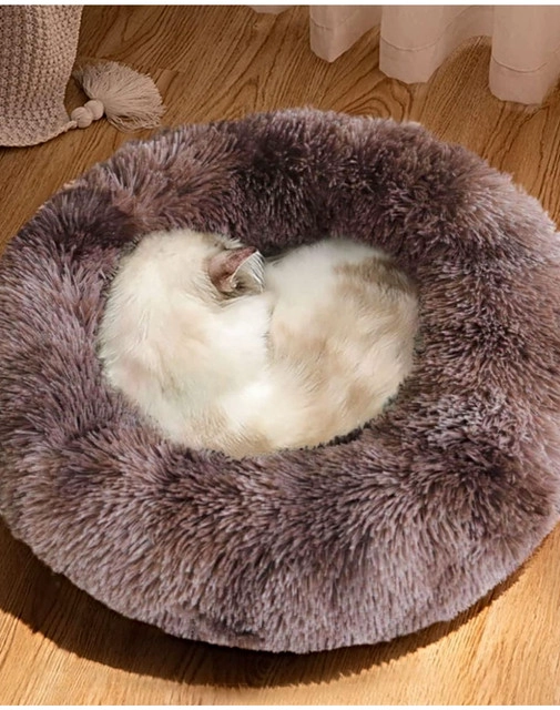 CAMA COJIN DE CHIPORRO REDONDO PARA MASCOTAS  60CM CAFÉ - 2