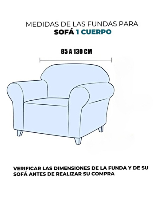FUNDA PARA SOFA CUADRILLE DE 1 CUERPO NEGRO - 4