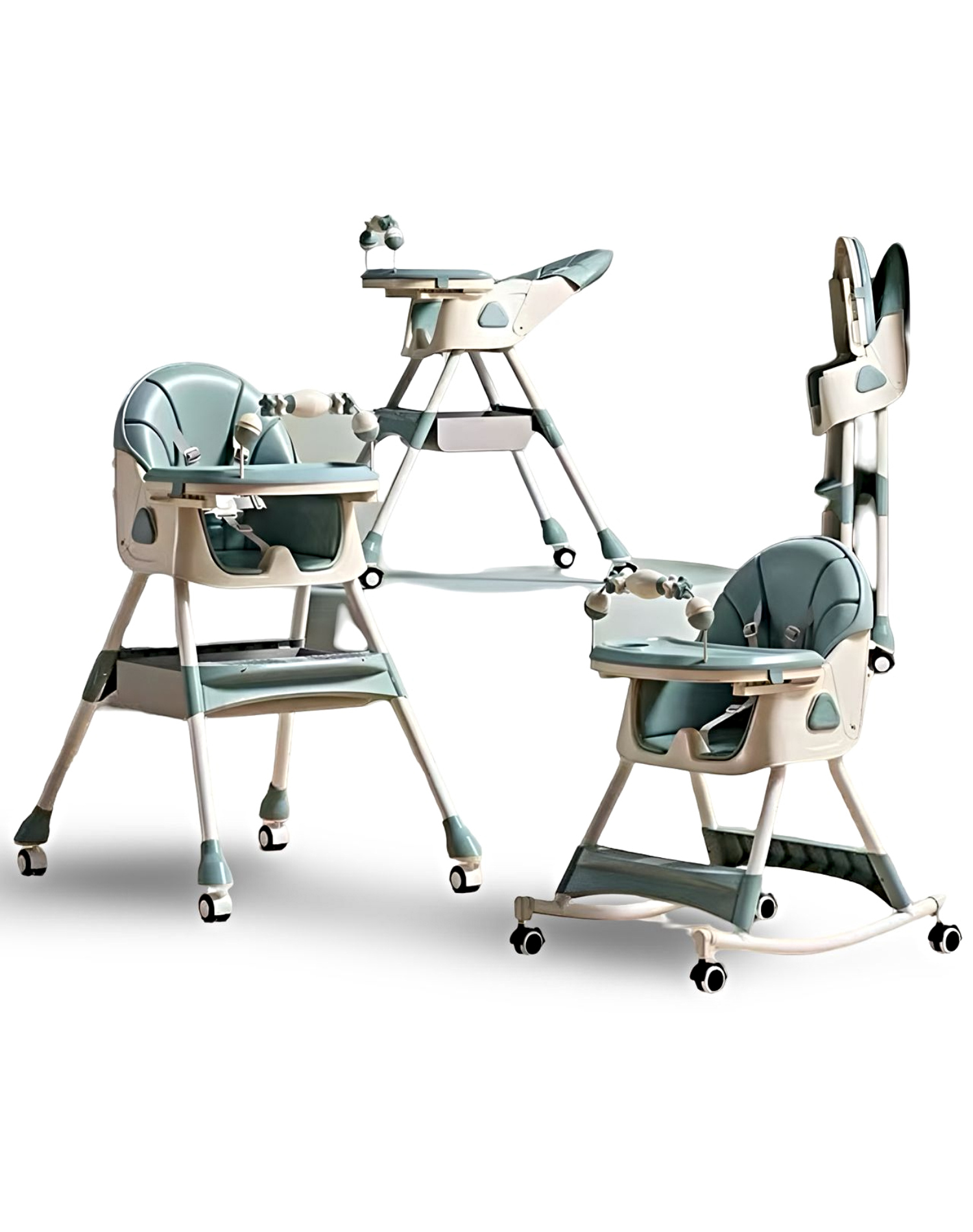 SILLA ALTA PARA ALIMENTACIÓN MULTIFUNCIONAL PARA BEBÉS VERDE AQUA - 1