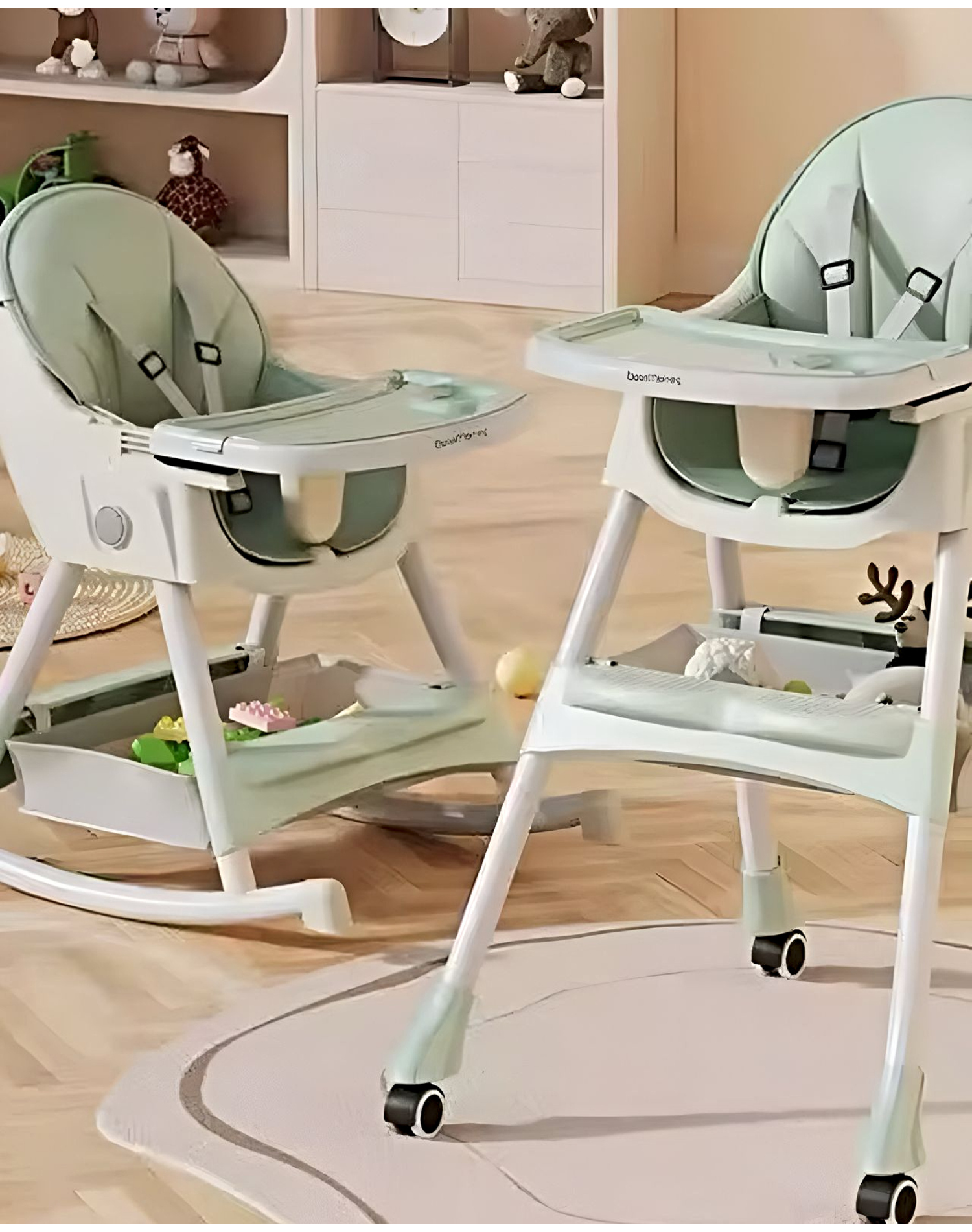 SILLA ALTA PARA ALIMENTACIÓN MULTIFUNCIONAL PARA BEBÉS VERDE AQUA - 2