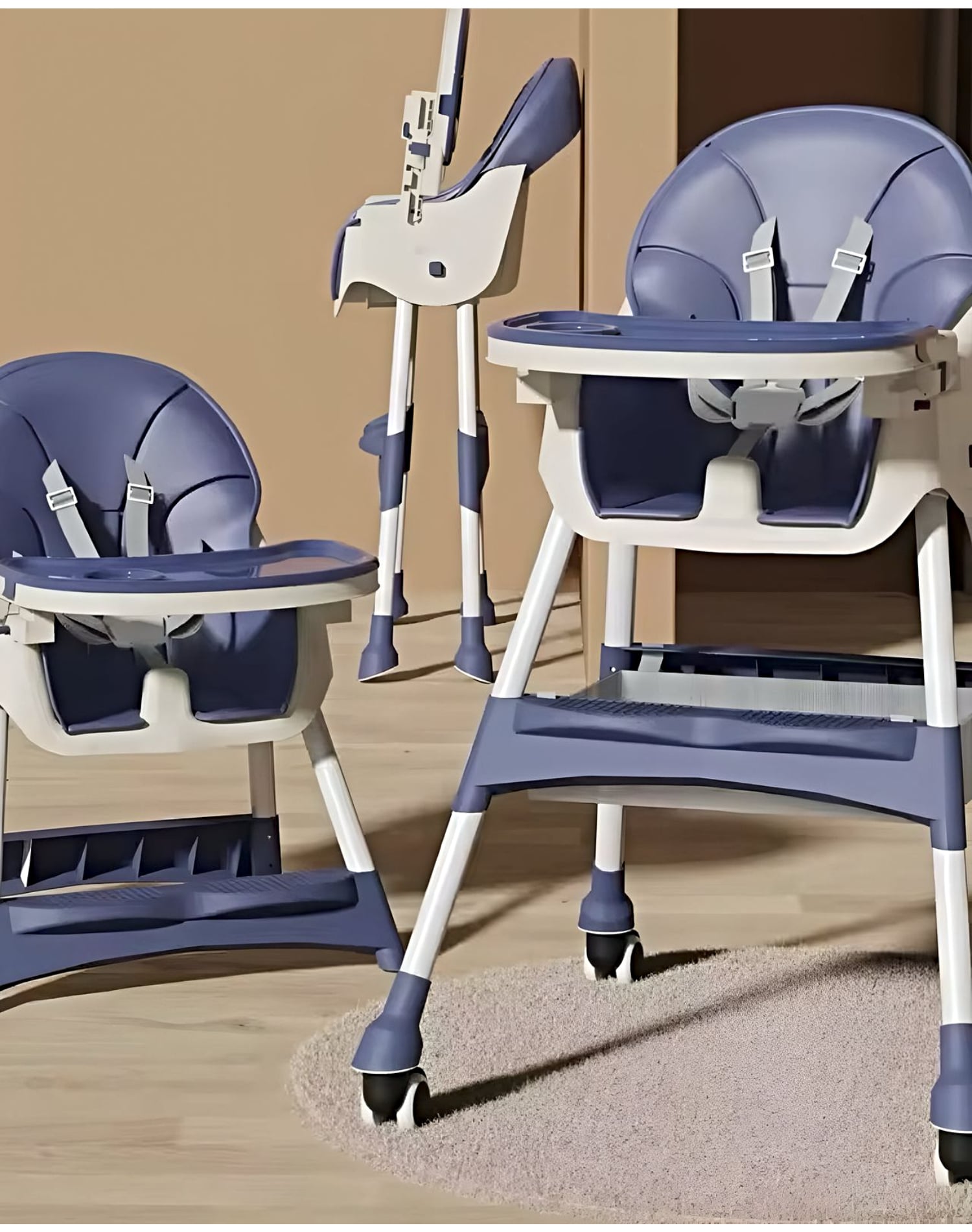 SILLA ALTA PARA ALIMENTACIÓN MULTIFUNCIONAL PARA BEBÉS AZUL - 2