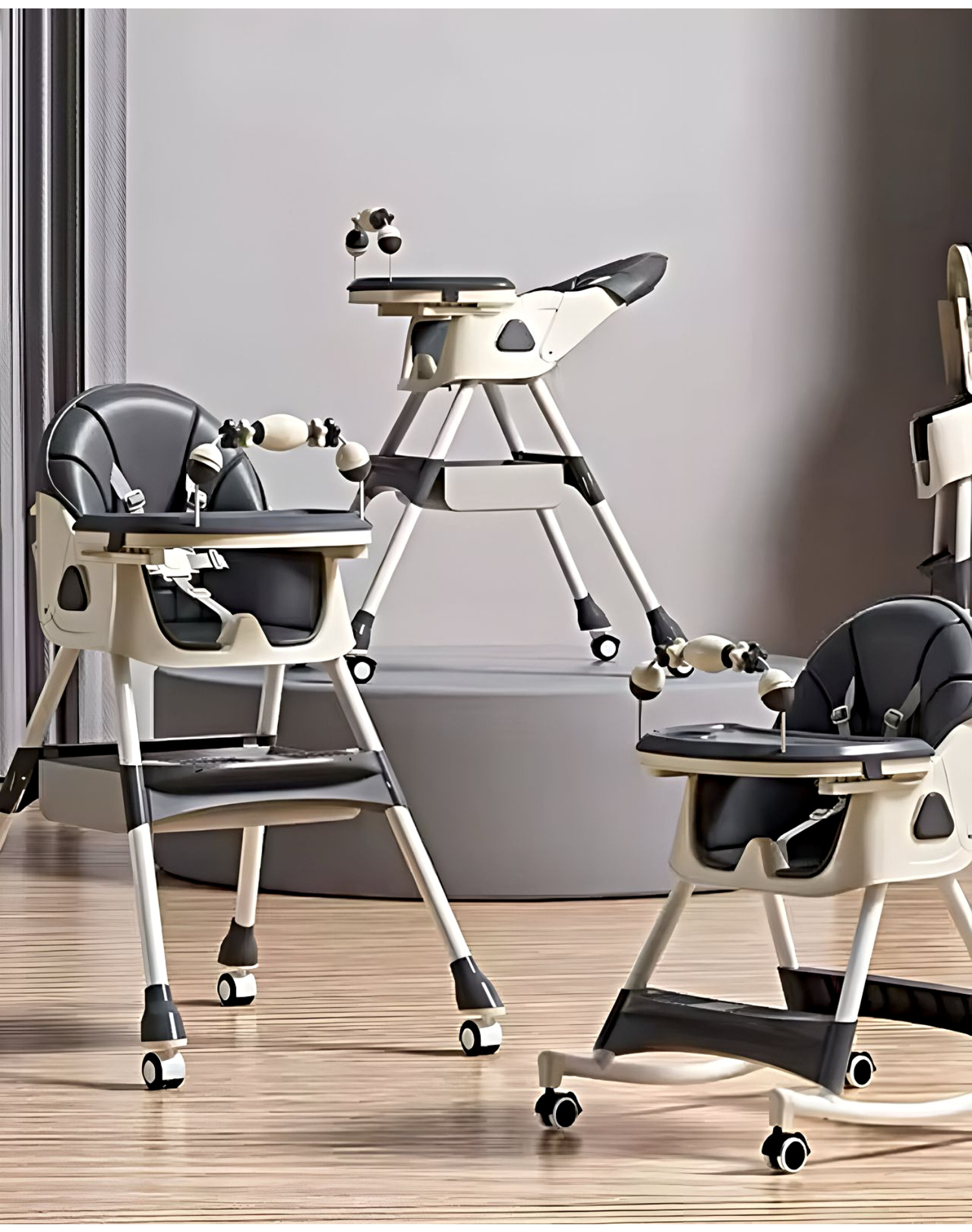 SILLA ALTA PARA ALIMENTACIÓN MULTIFUNCIONAL PARA BEBÉS AZUL - 3
