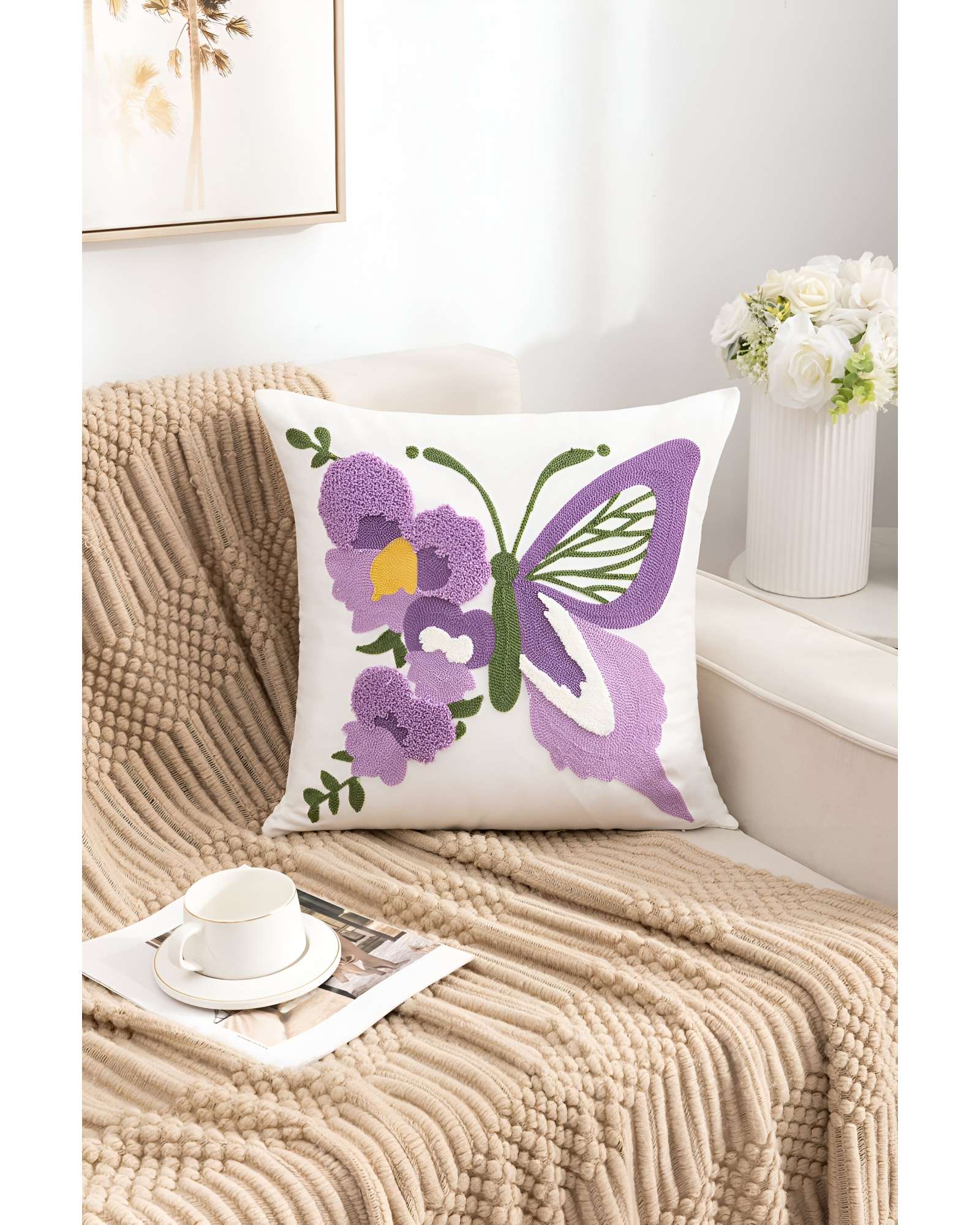 SET DE 2 FUNDAS BORDADAS 45X45  C68 - 3