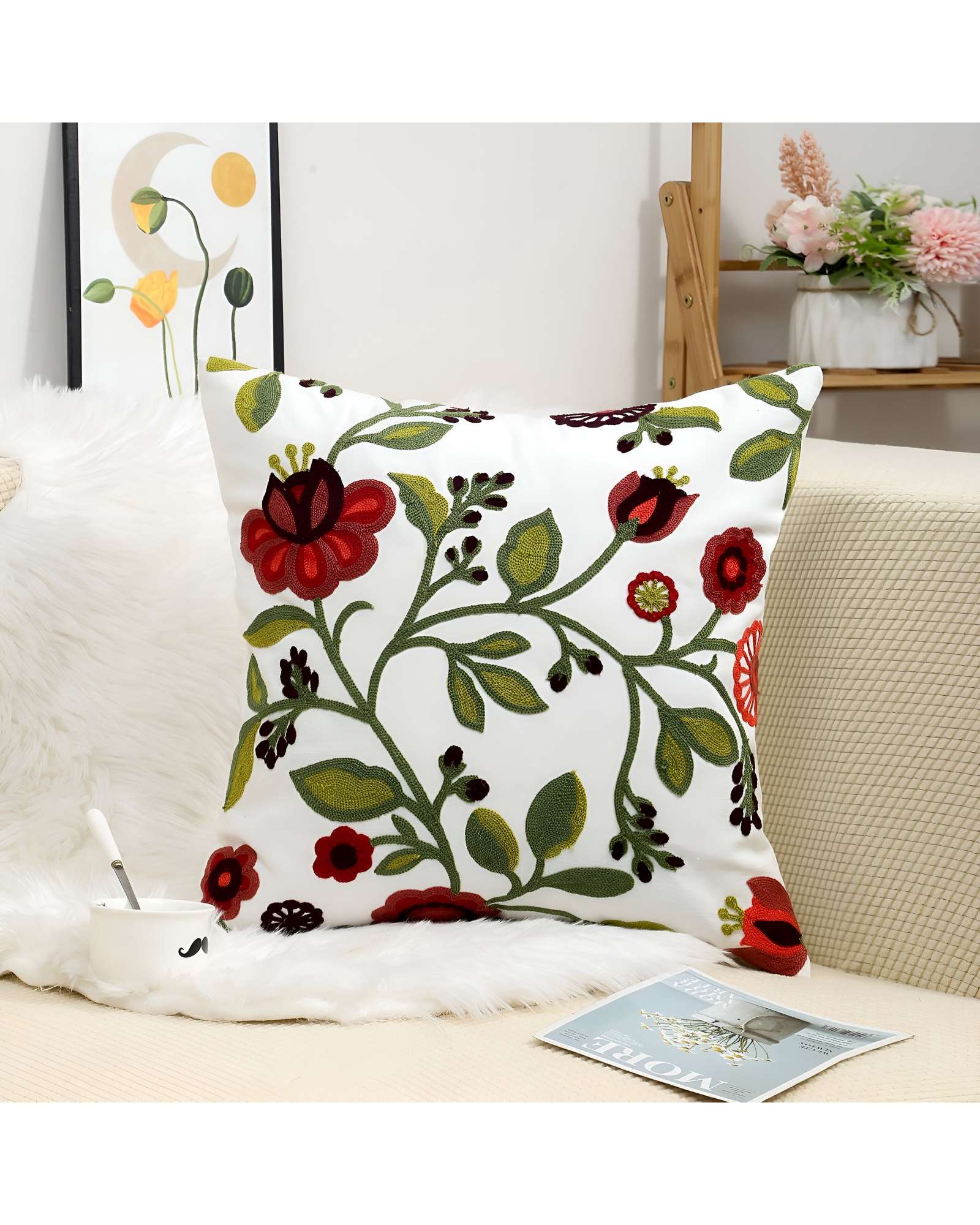 SET DE 6 FUNDAS BORDADAS 45X45 C4 - 3