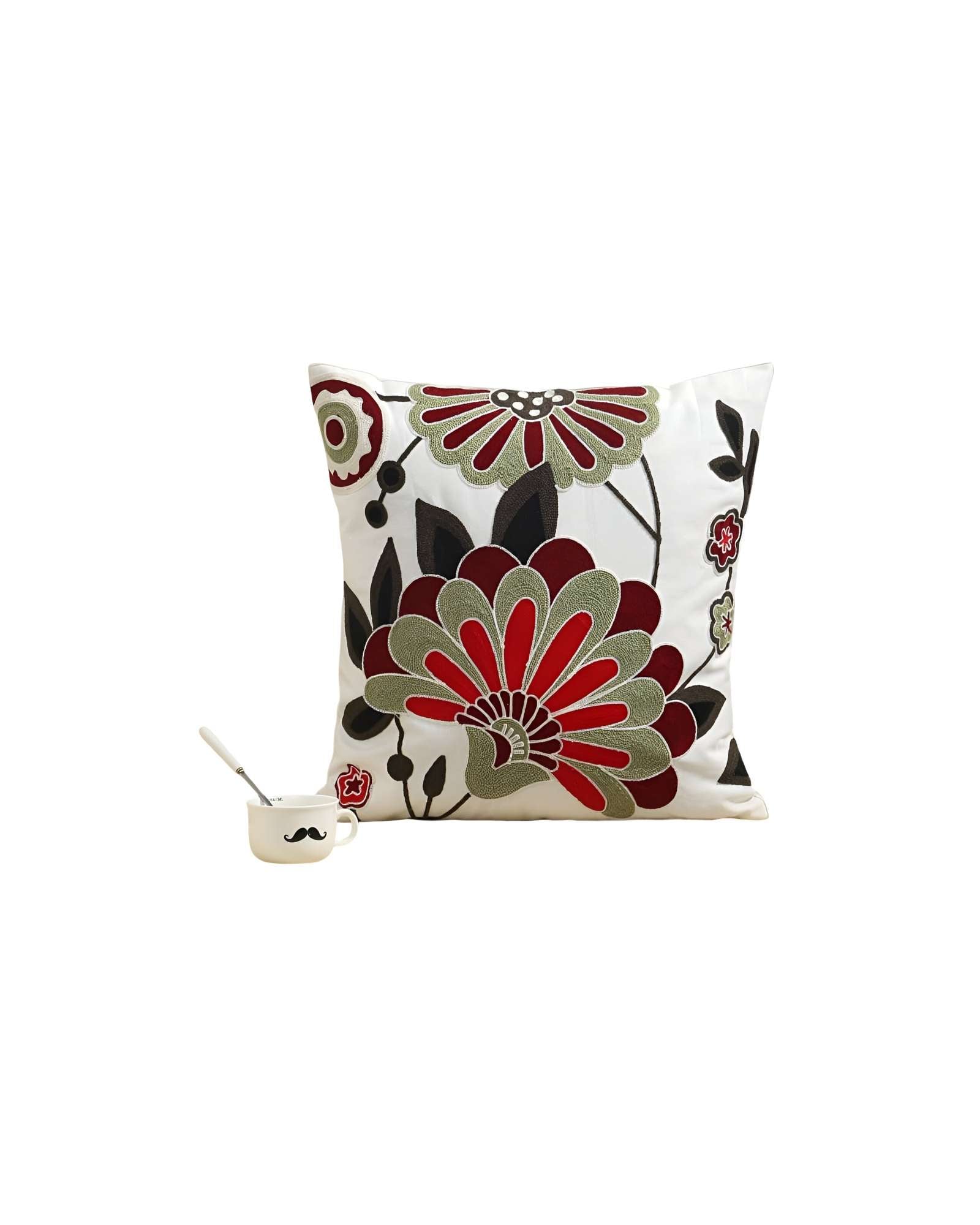 SET DE 2 FUNDAS BORDADAS 45X45 C7 - 1
