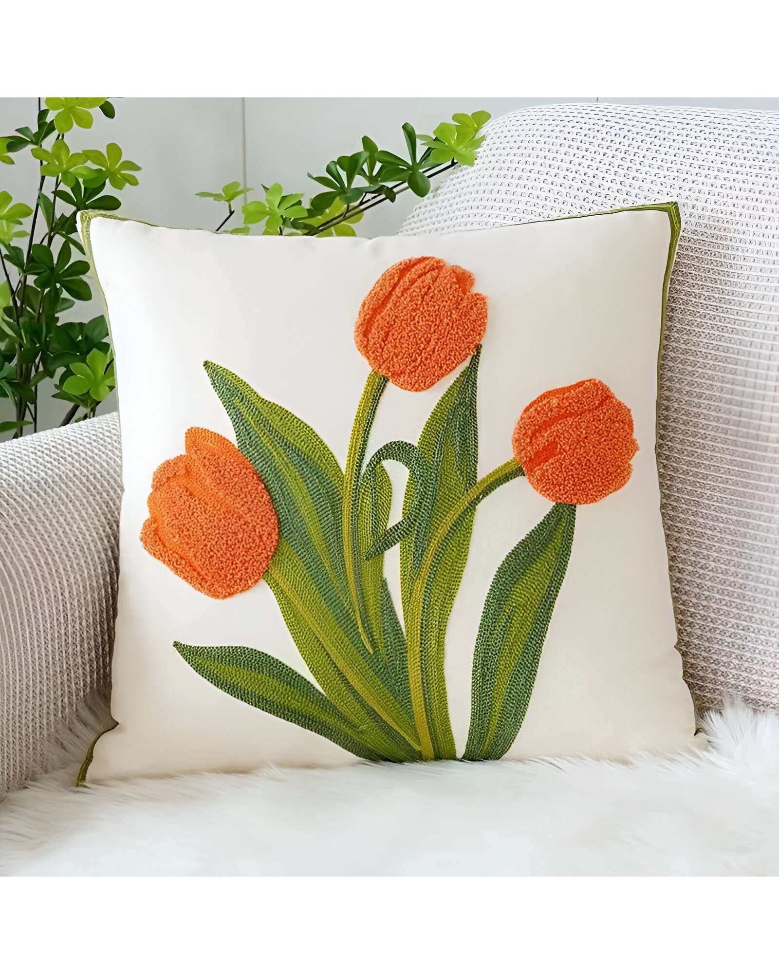 SET DE 2 FUNDAS BORDADAS 45X45 C29 - 3