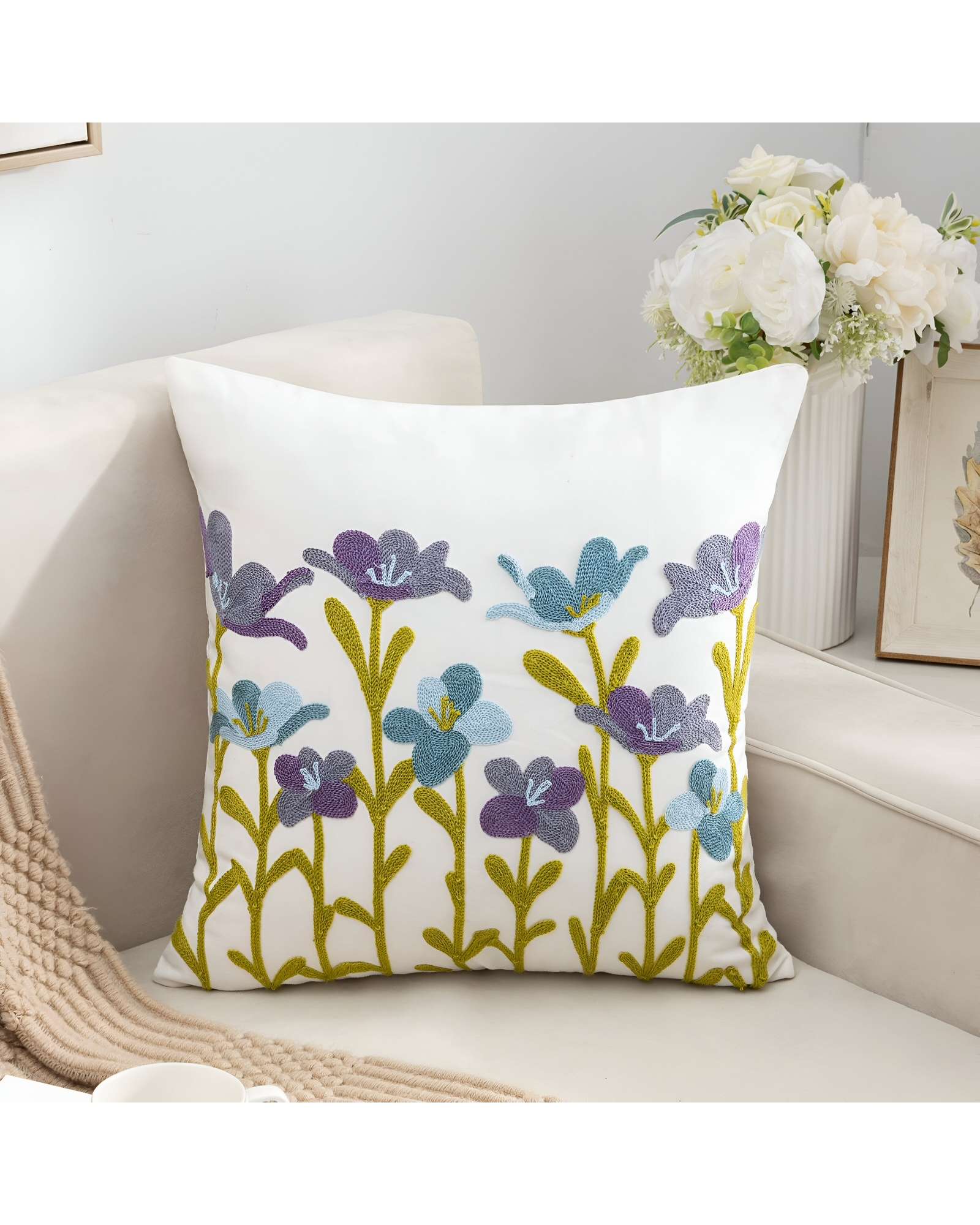 SET DE 6 FUNDAS BORDADAS 45X45 C38 - 3