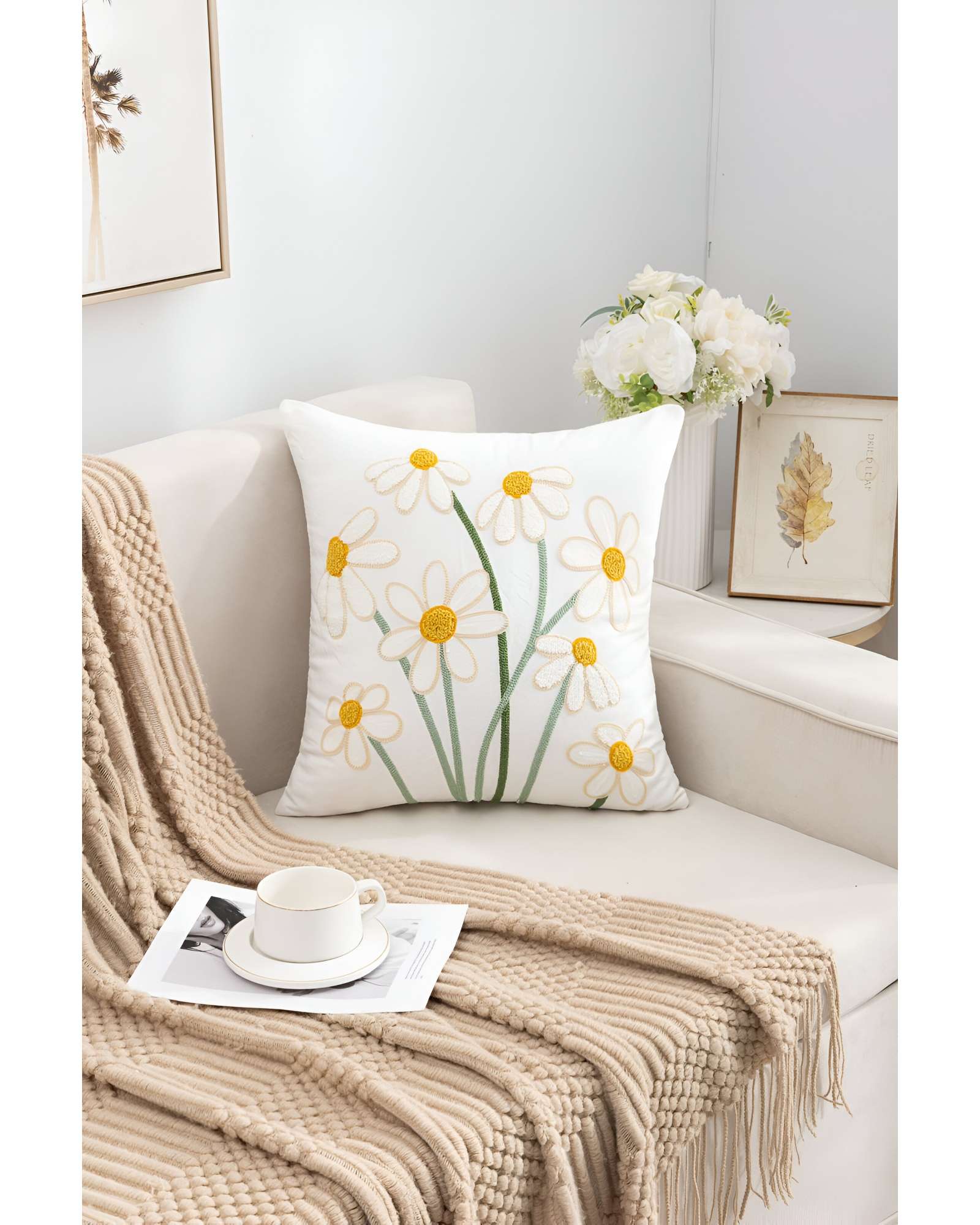 SET DE 2 FUNDAS BORDADAS 45X45  C30 - 3