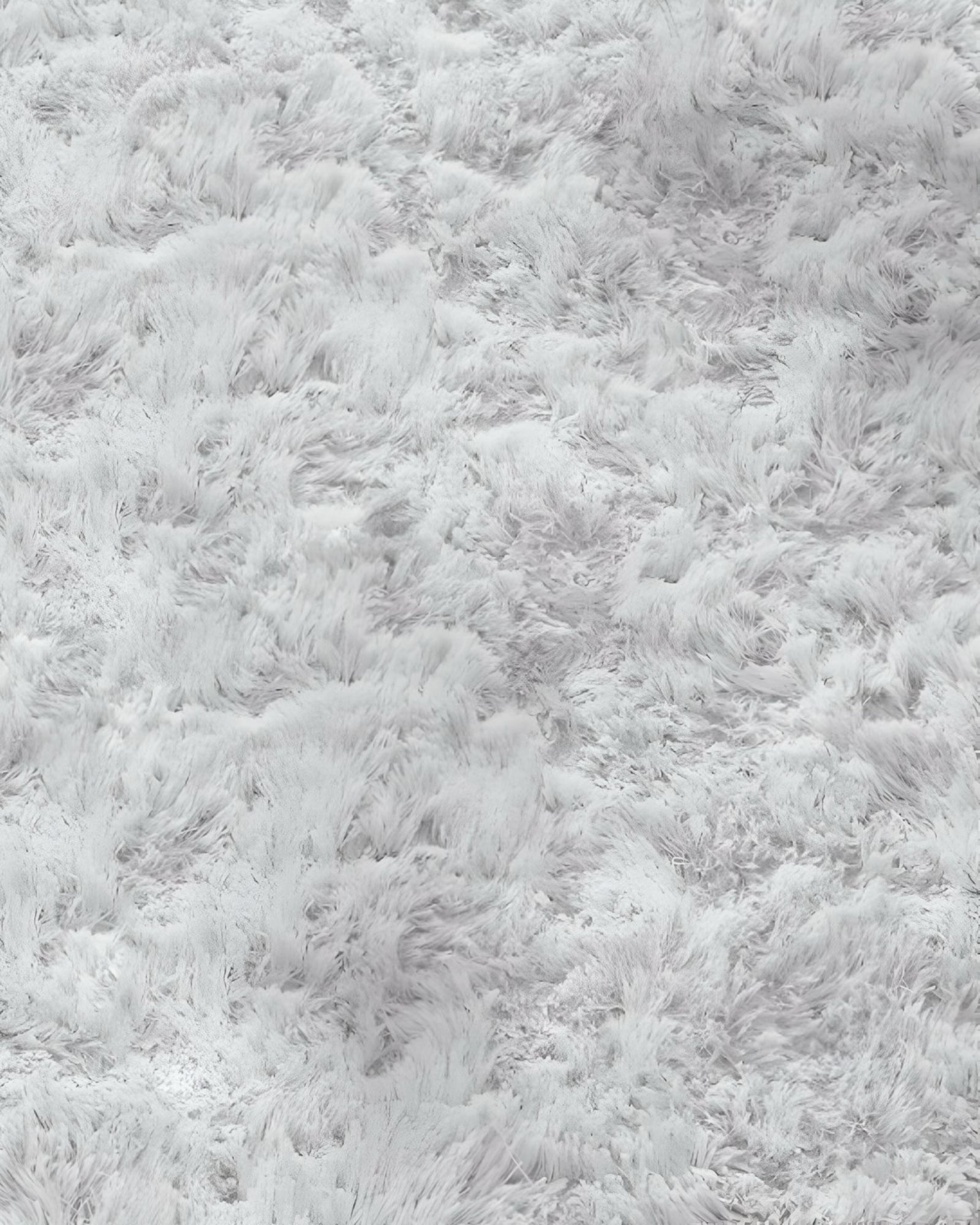 ALFOMBRA PELUDA SUAVE 240 X 200 CM PRIMERA CALIDAD BLANCO Y GRIS - 3