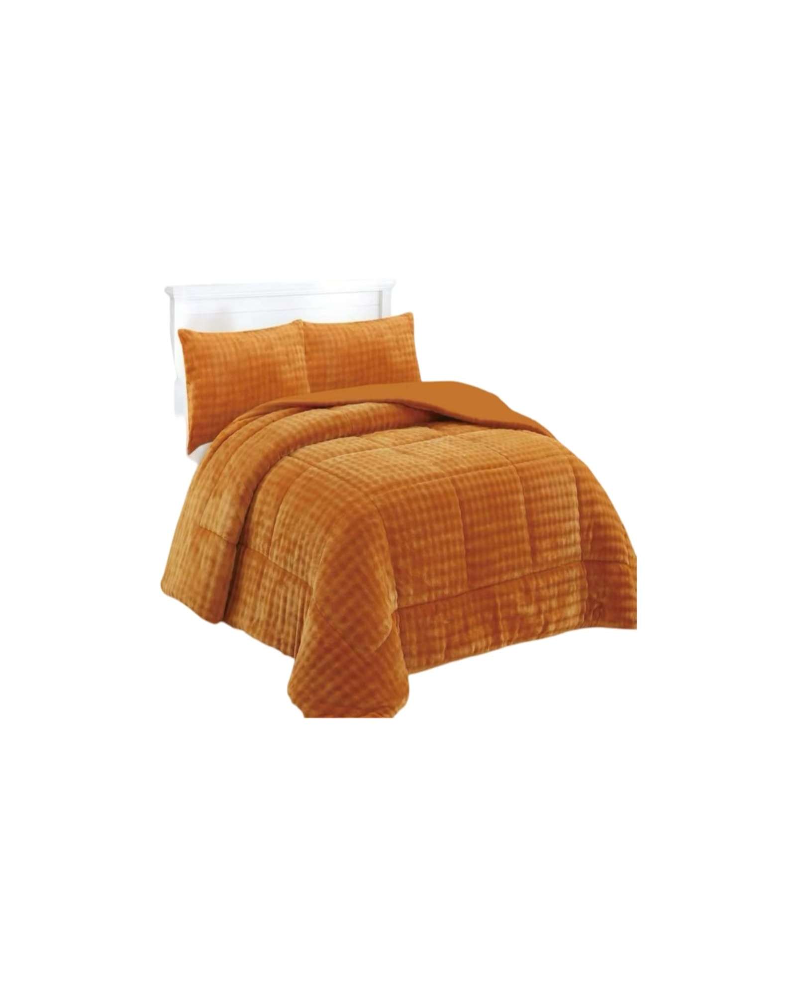 CUBRECAMA CON CHIPORRO CON RELIEVE 2P MOSTAZA - 3
